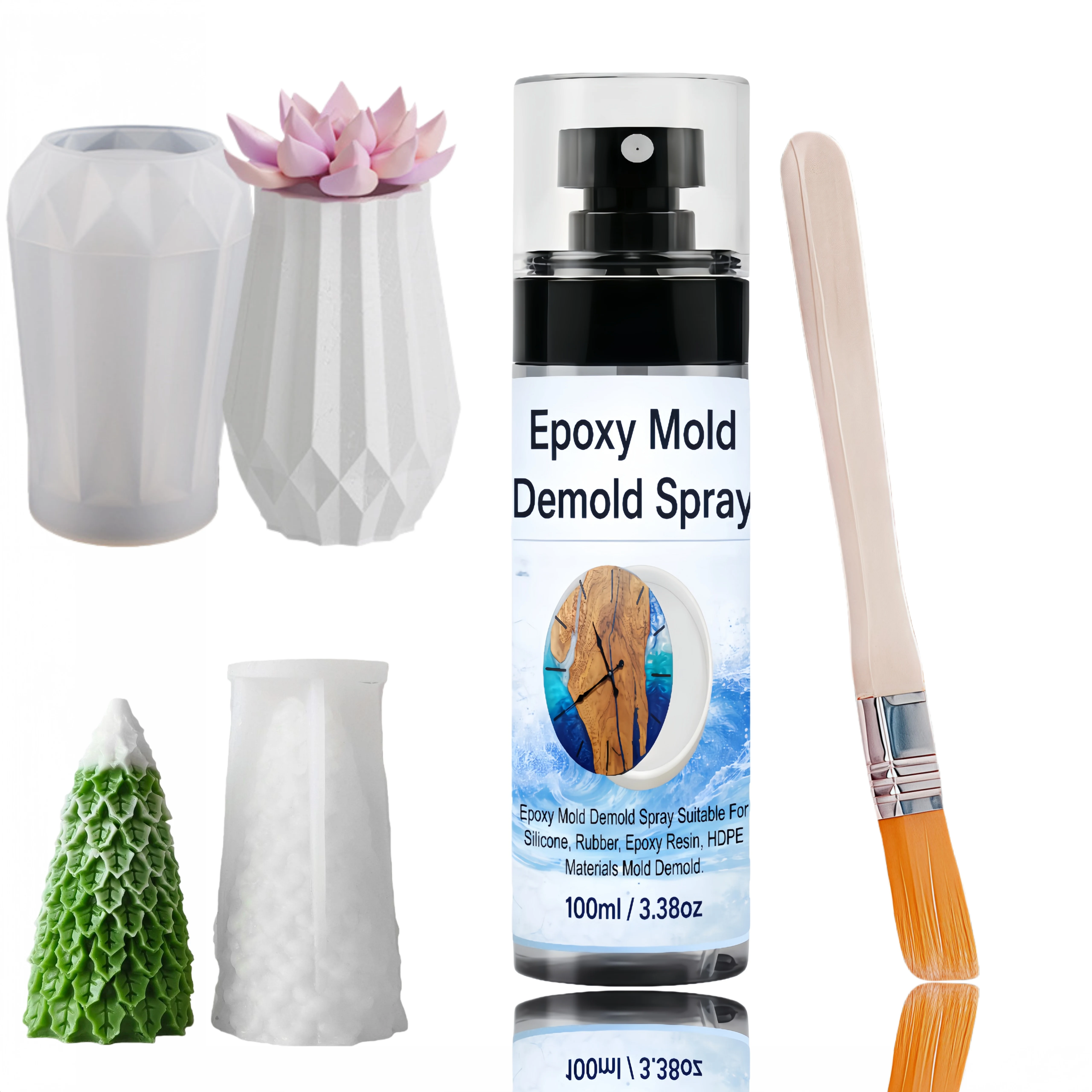 Silicone Release Spray: 5s Dry, 300+ Uses, 260°C Heatproof. No Residue, Bubble-Free. For Resin, Concrete, Candles Includes Brush
Silicone Release Spray: 5s Dry, 300+ Uses, 260°C Heatproof. No Residue, Bubble-Free. For Resin, Concrete, Candles Includes Brush