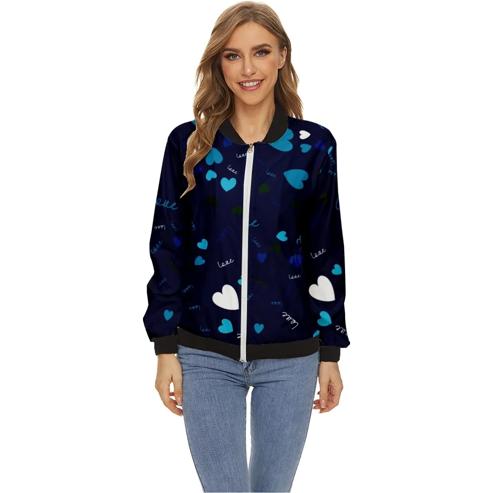 Women's Jacket Tops Love Printed Long Sleeves Baseball Collar Zipper Coat Slim Lady Girls bomber Jacket Street Style
Women's Jacket Tops Love Printed Long Sleeves Baseball Collar Zipper Coat Slim Lady Girls bomber Jacket Street Style