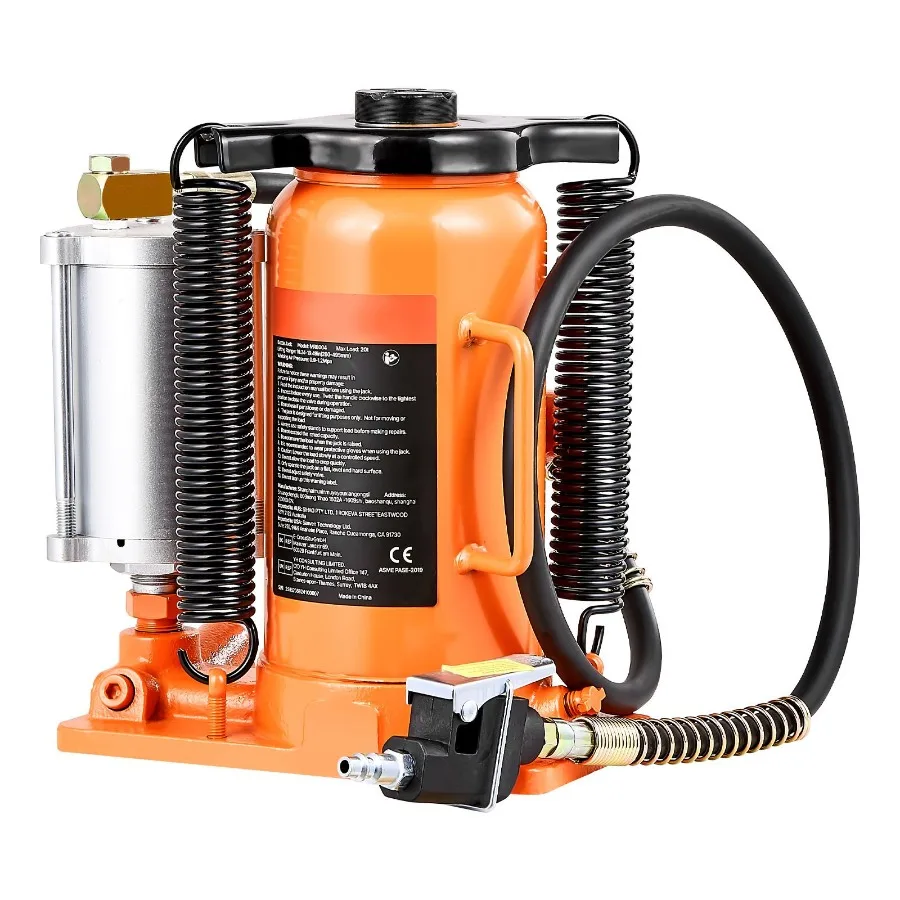 Air Hydraulic Bottle Jack 20 Ton 44092 lbs Capacity 10.2-19.5 Inch Lifting Range Pneumatic Manual Heavy Duty Welded Bottle Jack
Air Hydraulic Bottle Jack 20 Ton 44092 lbs Capacity 10.2-19.5 Inch Lifting Range Pneumatic Manual Heavy Duty Welded Bottle Jack