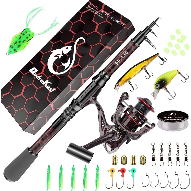 Fishing Rod and Reel Combos, Unique Design with X-Warping Painting, Carbon Fiber Telescopic,Best Gift for Beginner and Angler
Fishing Rod and Reel Combos, Unique Design with X-Warping Painting, Carbon Fiber Telescopic,Best Gift for Beginner and Angler