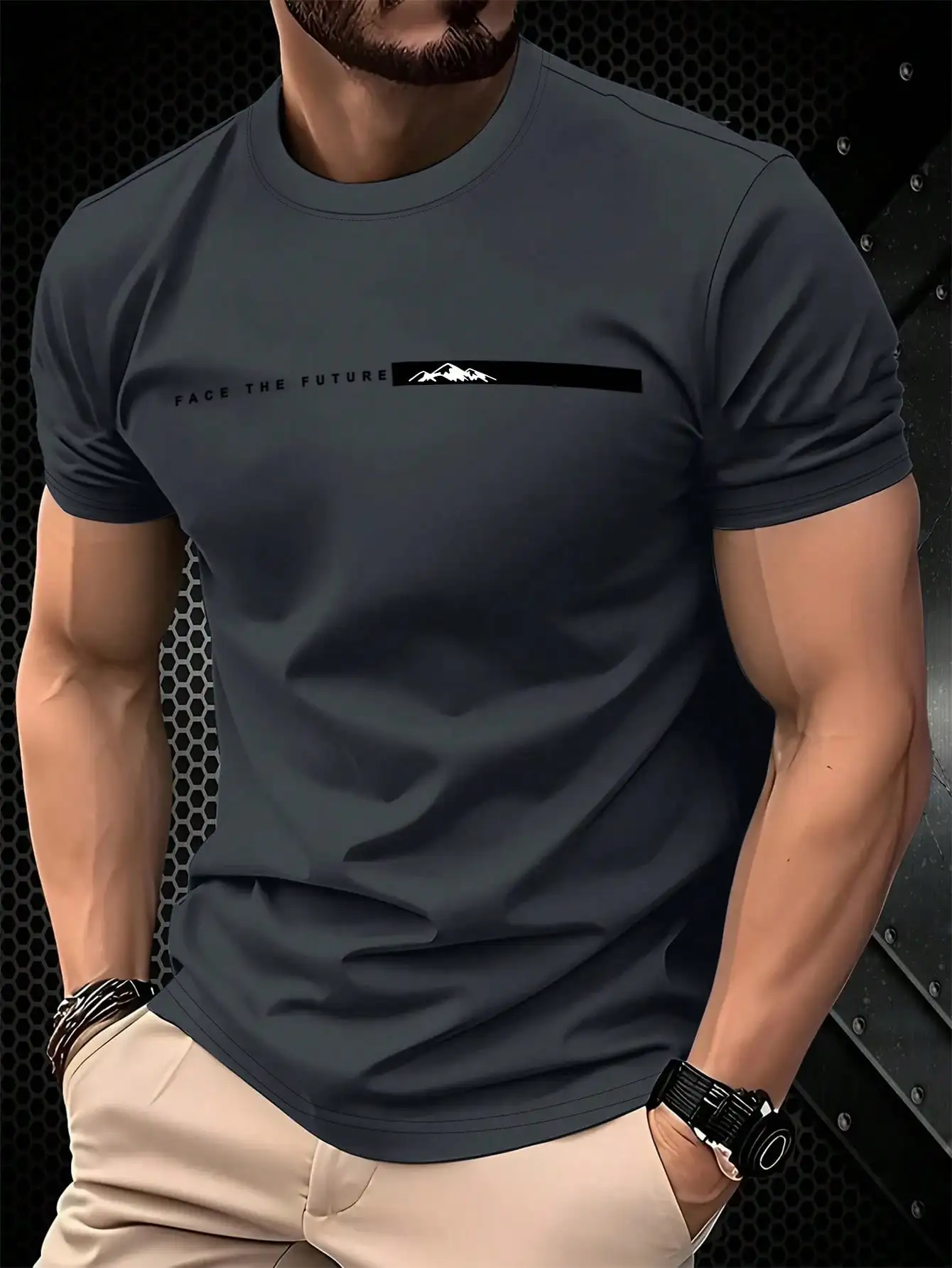 Men's Slim Fit Graphic Print Round Neck Short Sleeve T-Shirt
Men's Slim Fit Graphic Print Round Neck Short Sleeve T-Shirt