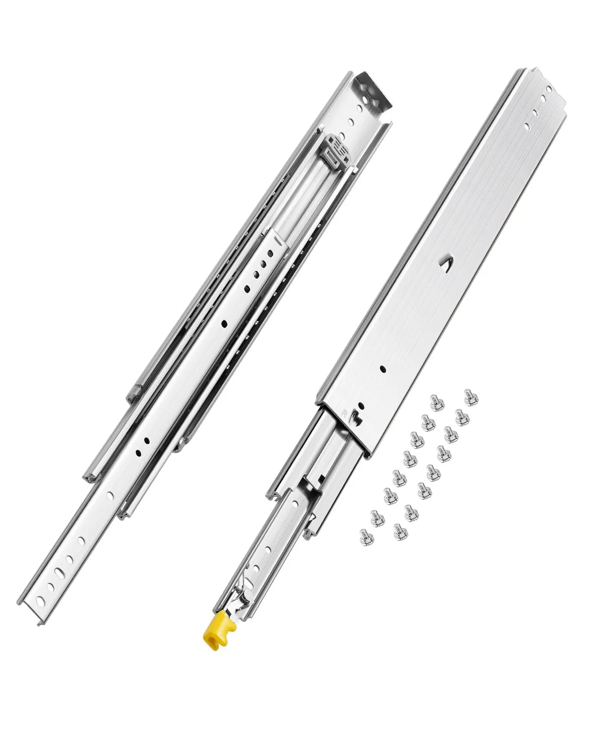 Free Shipping-1 Pair Full Extension Drawer Slides 24 in, 500 lbs Load Capacity Locking Drawer Slides, Ball Bearing with Lock Side Mount Drawer Slide Rail
Free Shipping-1 Pair Full Extension Drawer Slides 24 in, 500 lbs Load Capacity Locking Drawer Slides, Ball Bearing with Lock Side Mount Drawer Slide Rail