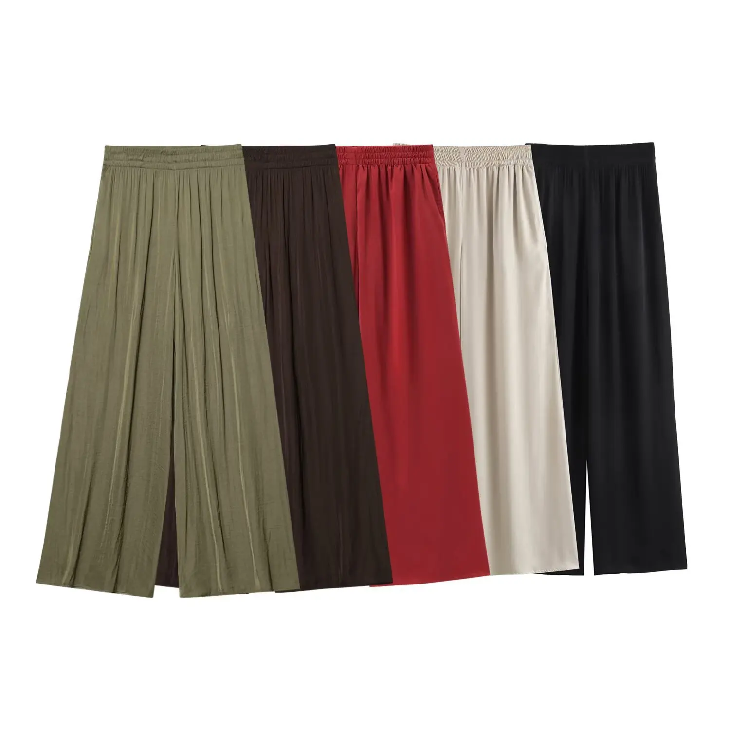 Female Fold Pleated Pants Summer Spring Black Casual Loose Elastic Waist High Pleated Wide Leg Women Chiffon Loose Pants
Female Fold Pleated Pants Summer Spring Black Casual Loose Elastic Waist High Pleated Wide Leg Women Chiffon Loose Pants