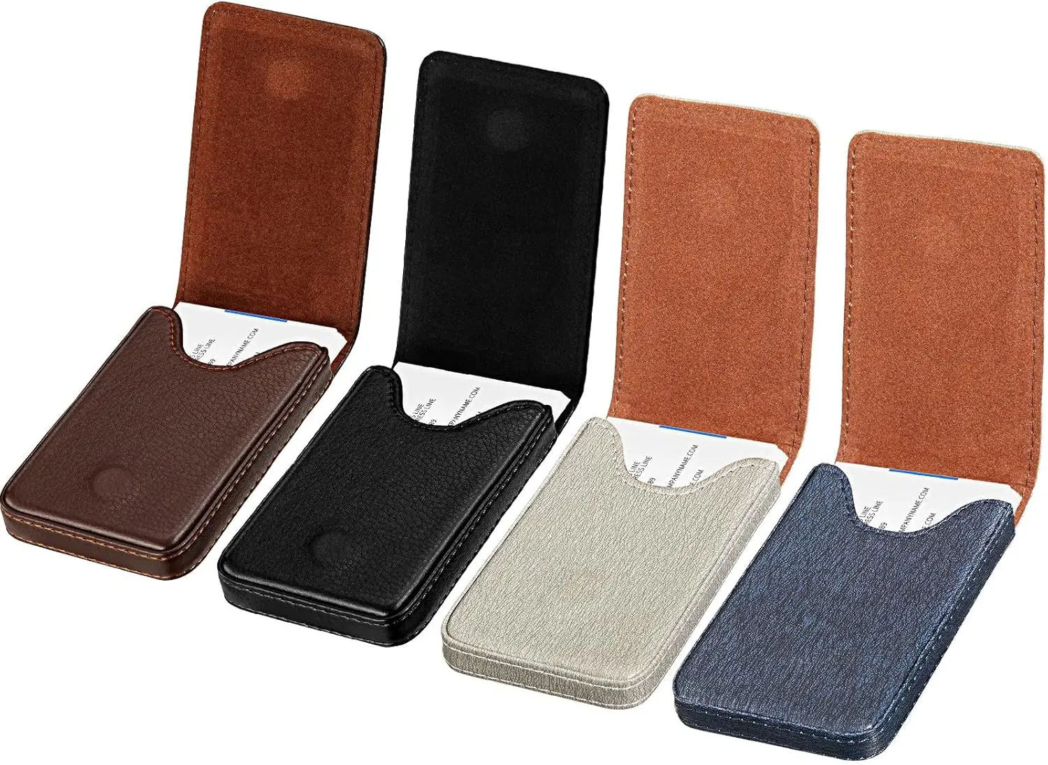 4-Pack PU Leather Business Card Holder Wallet with Magnetic Closure, RFID Blocking, for Men
4-Pack PU Leather Business Card Holder Wallet with Magnetic Closure, RFID Blocking, for Men