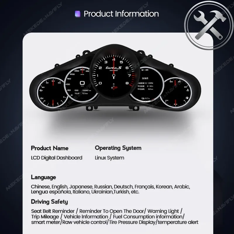 MEKEDE Non‑destructive Plug‑and‑Play New UI Screen Digital Cluster Auto Parts for Cayenne 2011-2016 PCM3.0/PCM3.1
MEKEDE Non‑destructive Plug‑and‑Play New UI Screen Digital Cluster Auto Parts for Cayenne 2011-2016 PCM3.0/PCM3.1