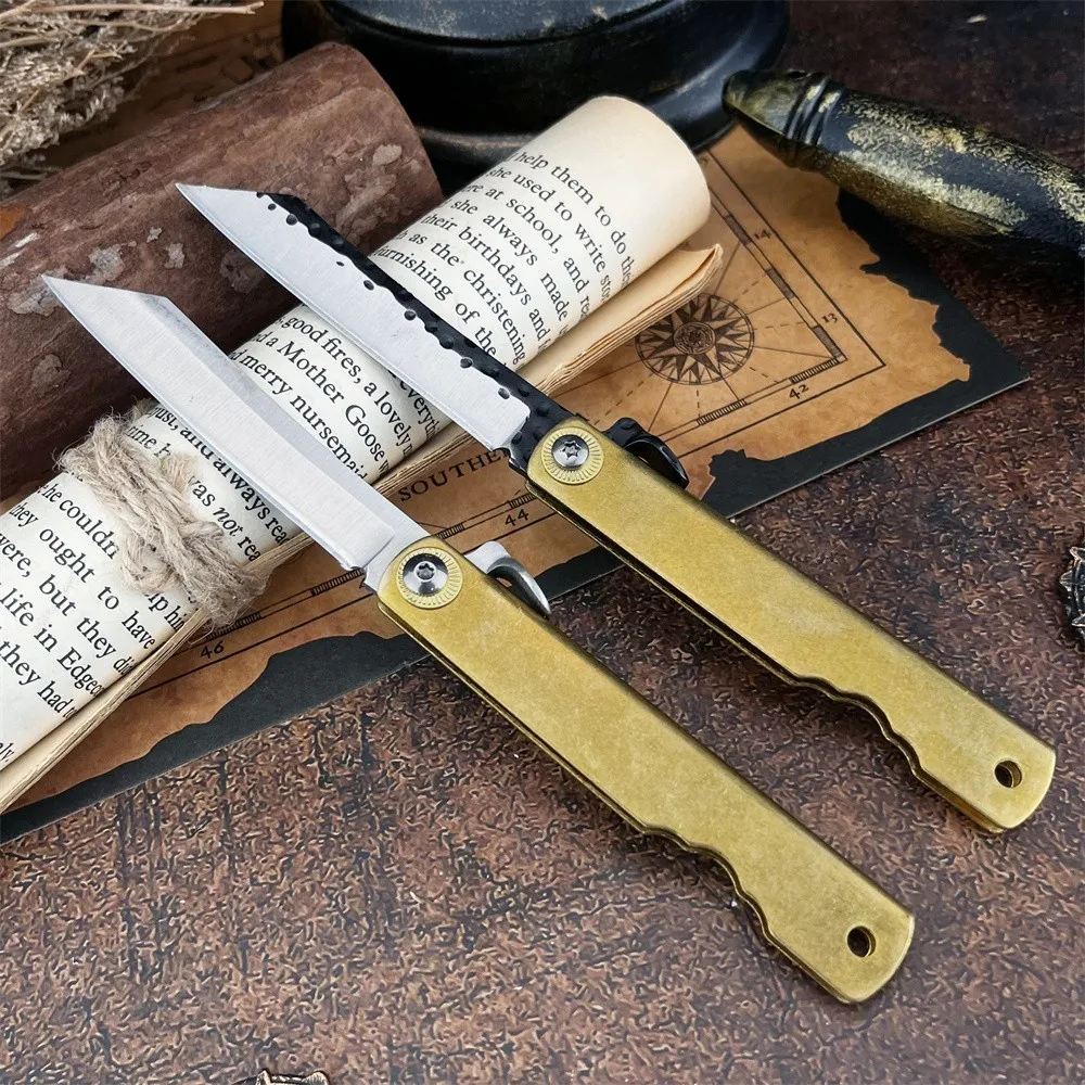 New Style Exquisite Tactical Folding Knife 7Cr13MoV Blade Copper Alloy Handle Lightweight Durable Knives EDC Pocket Knife
New Style Exquisite Tactical Folding Knife 7Cr13MoV Blade Copper Alloy Handle Lightweight Durable Knives EDC Pocket Knife