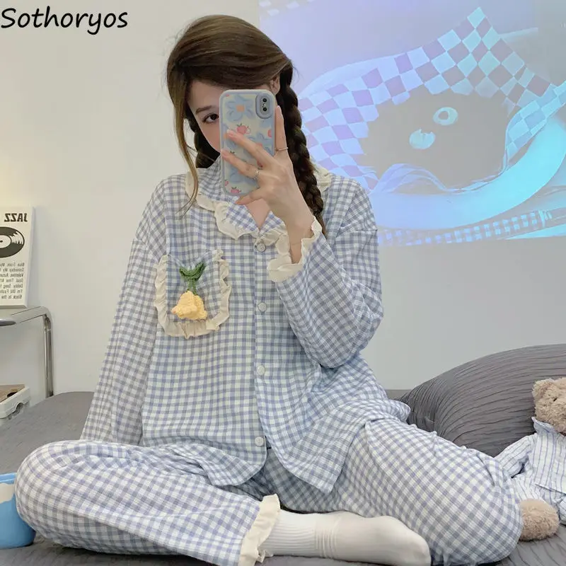 Пижамные комплекты для женщин, новая модель, Женская домашняя одежда, удобная свободная Простая Повседневная Базовая Весенняя повседневная одежда для студентов
Пижамные комплекты для женщин, новая модель, Женская домашняя одежда, удобная свободная Простая Повседневная Базовая Весенняя повседневная одежда для студентов