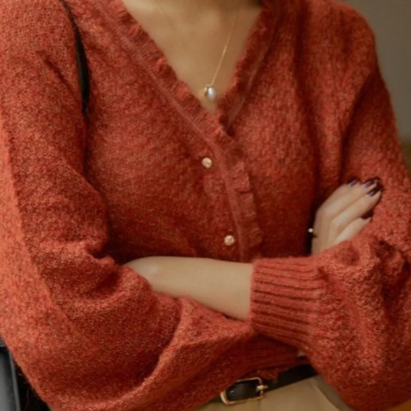 Новый французский вязаный кардиган в стиле ретро, тонкий весенний свитер, женский свободный топ, джемпер, вязаный кардиган
Новый французский вязаный кардиган в стиле ретро, тонкий весенний свитер, женский свободный топ, джемпер, вязаный кардиган