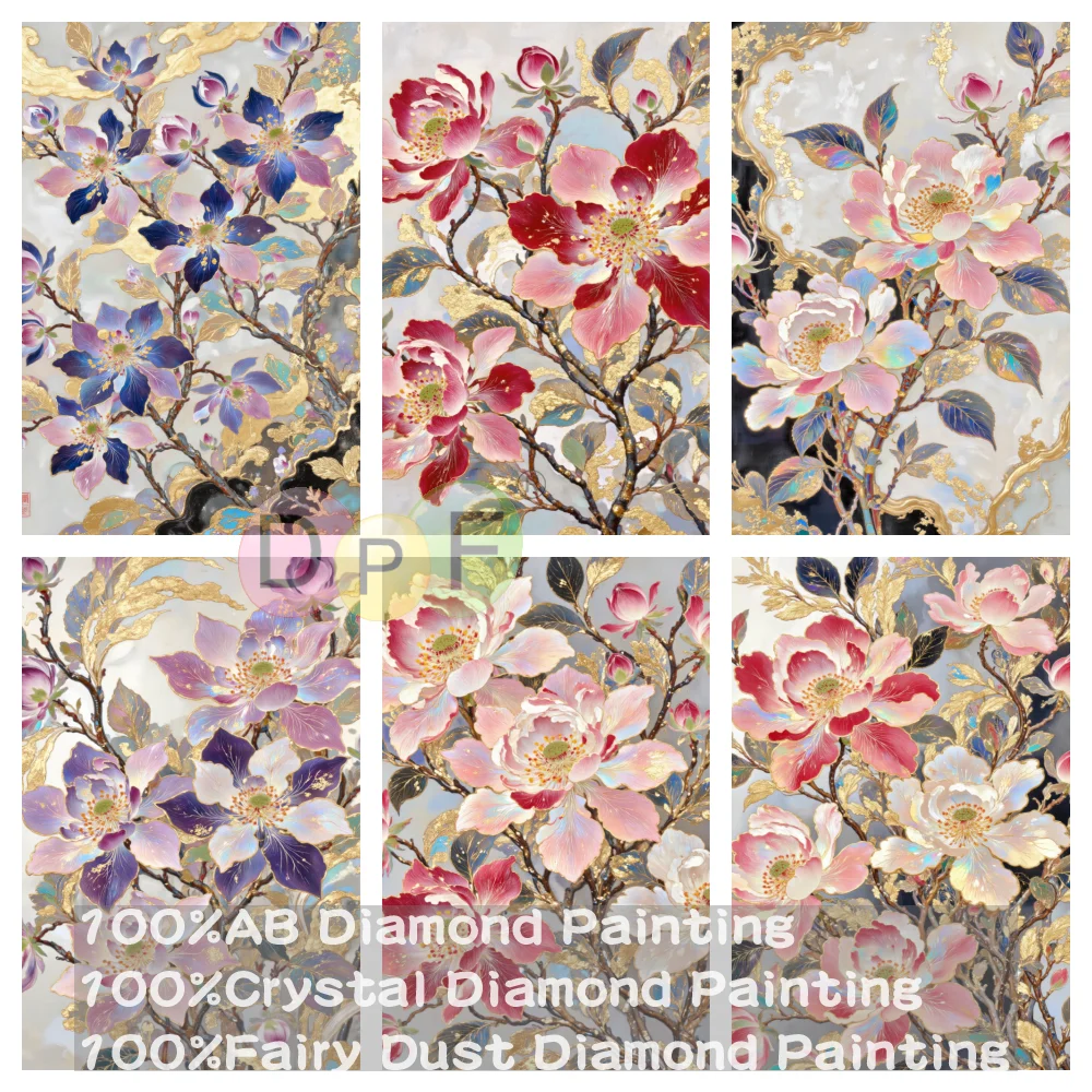 DPF 100% Full Fairy Dust Drill Crystal AB Diamond Painting Flowers With Gilded Embroidery Art Home Decor Crafts Gift
DPF 100% Full Fairy Dust Drill Crystal AB Diamond Painting Flowers With Gilded Embroidery Art Home Decor Crafts Gift