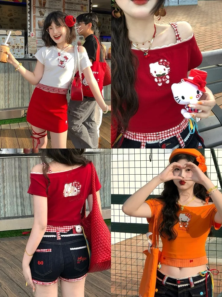 Kit Head Original Knot oulder Splice Hollow out ort Sve Ladies T-irt Casual Sle Cotton Lycra Blend
Kit Head Original Knot oulder Splice Hollow out ort Sve Ladies T-irt Casual Sle Cotton Lycra Blend