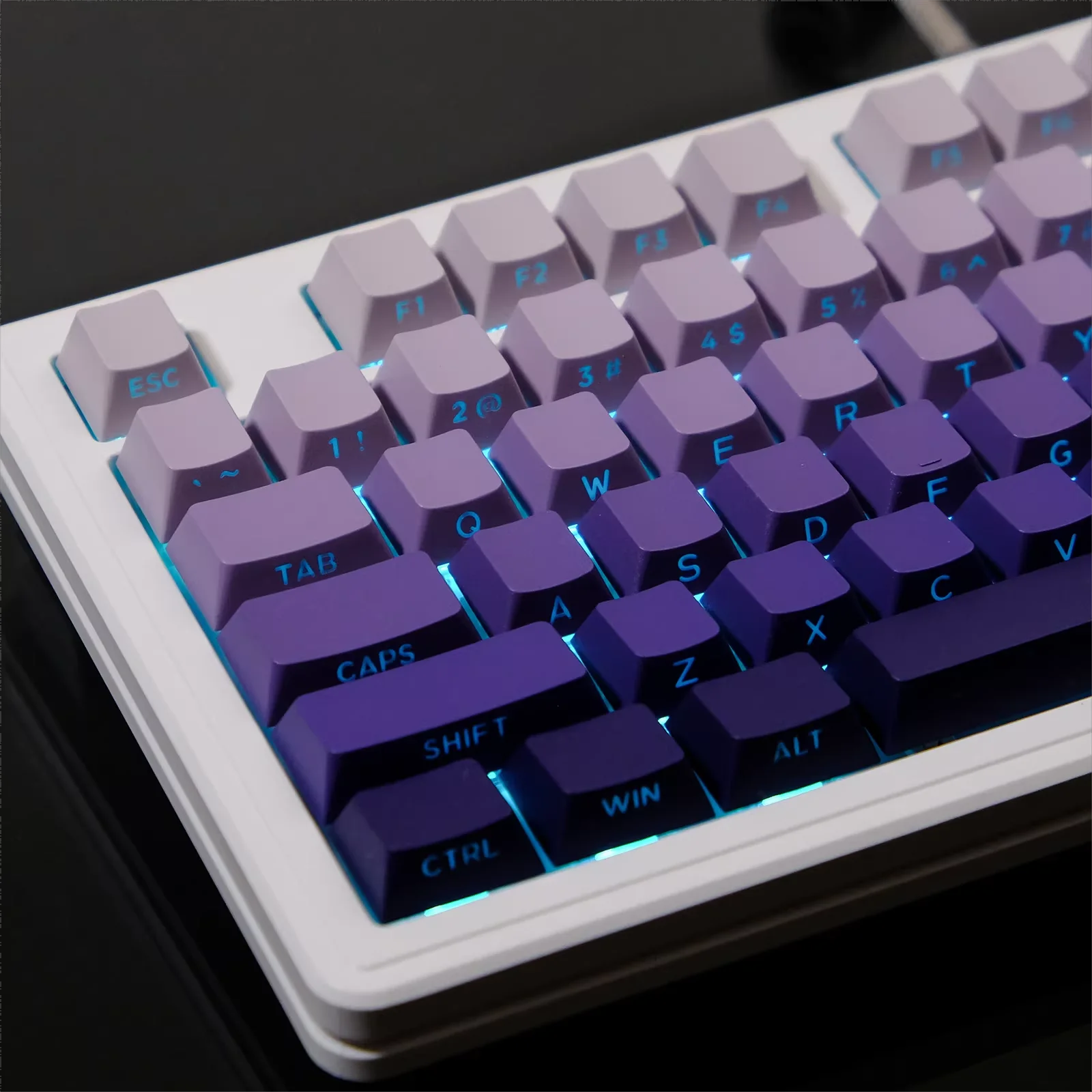 Gradient Keycaps PBT Double Shot Keycap For Cherry MX Switch Gaming Mechanical Keyboard Side Printed Shine through RGB Key Caps