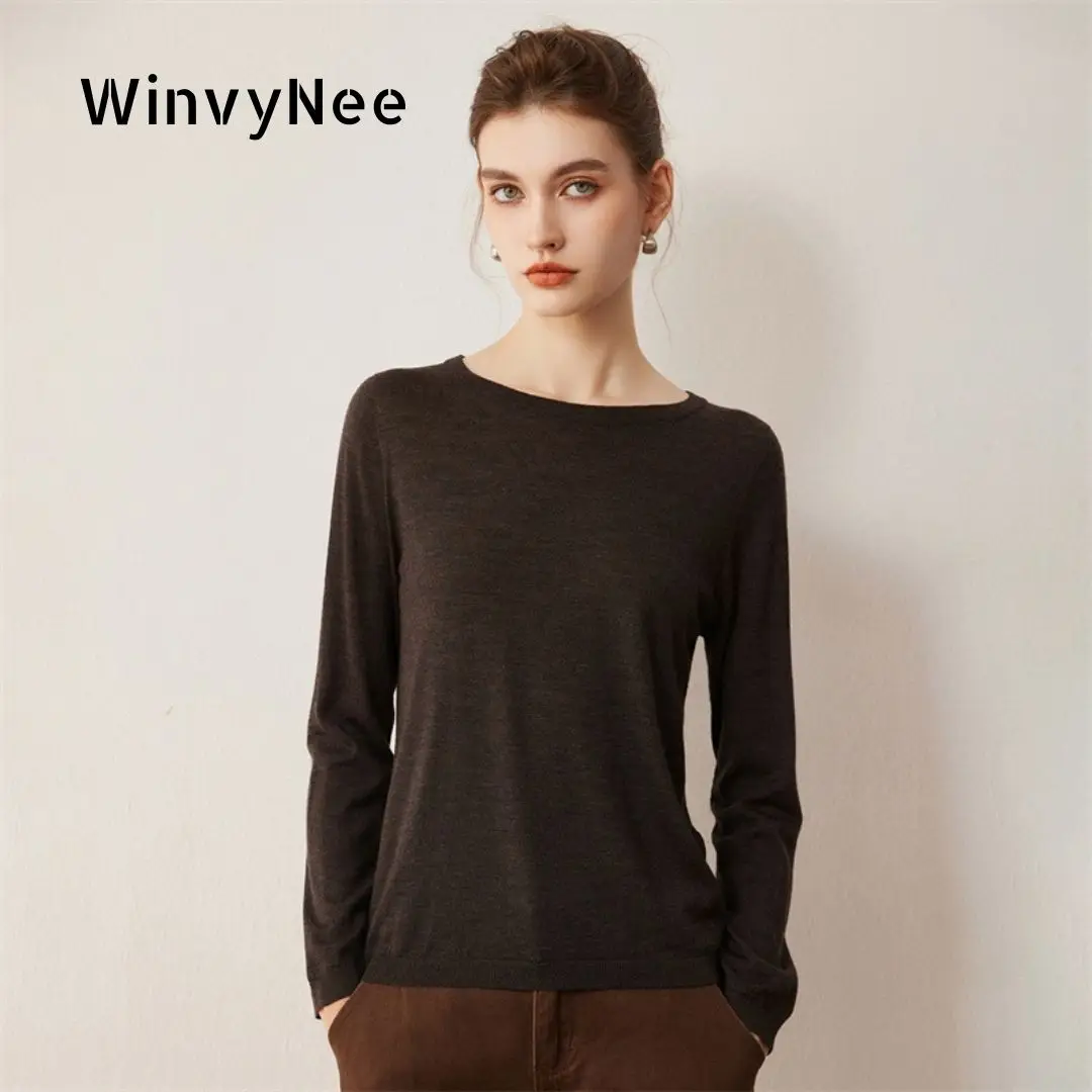 WinvyNee German Yangzi Yarn Pure Worsted Wool Plain O-Neck Long Sleeve Lightweight Machine-Washable Casual Pullover A1267068
WinvyNee German Yangzi Yarn Pure Worsted Wool Plain O-Neck Long Sleeve Lightweight Machine-Washable Casual Pullover A1267068