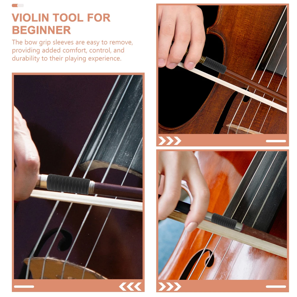 4pcs Violin Bow Grips Replacement Sleeves Thick Rubber Surface Comfort Grip Protection Easy Install Violin Accessories Beginner
4pcs Violin Bow Grips Replacement Sleeves Thick Rubber Surface Comfort Grip Protection Easy Install Violin Accessories Beginner