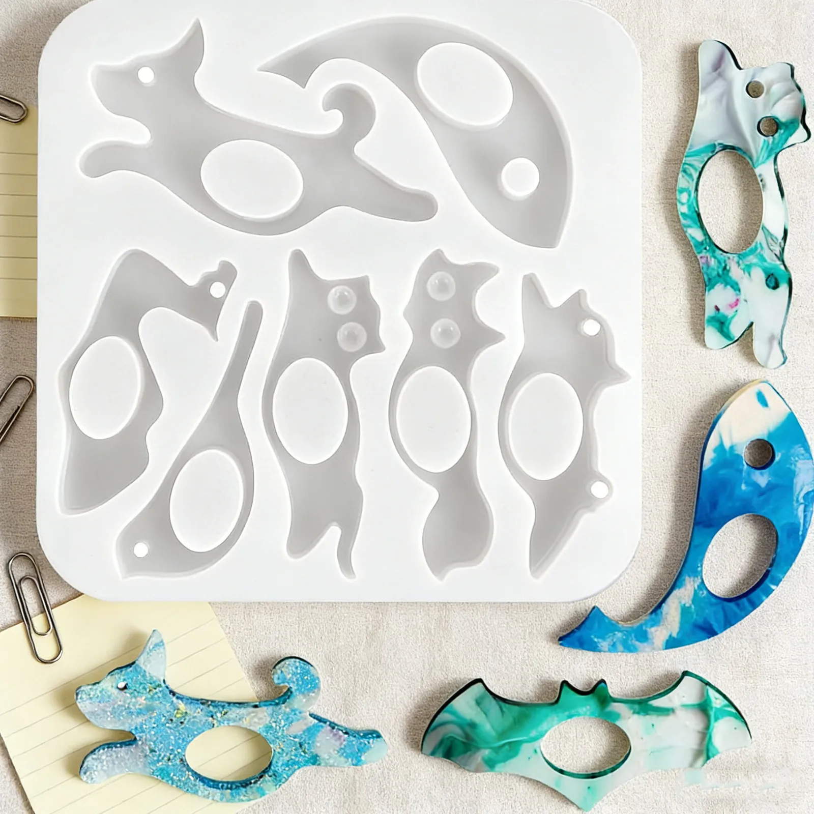 Cute Cat Silicone Resin Casting Mold for DIY Book Page Holder Ring Holder Accessories - Thumb Bookmark Epoxy Molds Reusable
Cute Cat Silicone Resin Casting Mold for DIY Book Page Holder Ring Holder Accessories - Thumb Bookmark Epoxy Molds Reusable