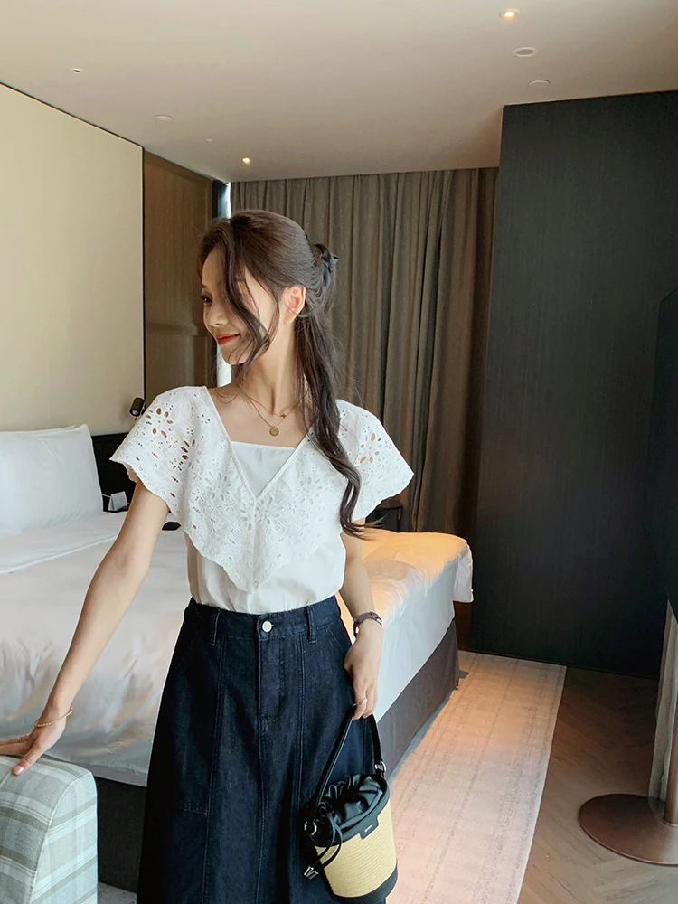 Белый топ Bigyu с кружевным квадратным вырезом и рукавами-крылышками, летний, новый, винтажный, для офиса, в корейском стиле...
Белый топ Bigyu с кружевным квадратным вырезом и рукавами-крылышками, летний, новый, винтажный, для офиса, в корейском стиле...