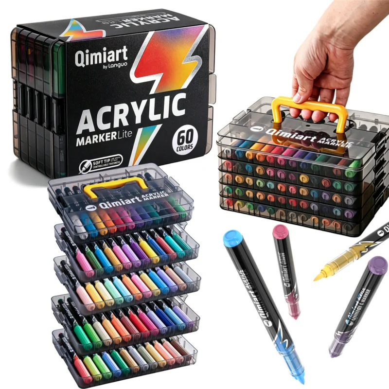 24/36/60-Color Acrylic Paint Marker Set, Bright Colors with Flexible Fine Tips for Pottery, Stone, Canvas, Glass & Handmade Art.
24/36/60-Color Acrylic Paint Marker Set, Bright Colors with Flexible Fine Tips for Pottery, Stone, Canvas, Glass & Handmade Art.