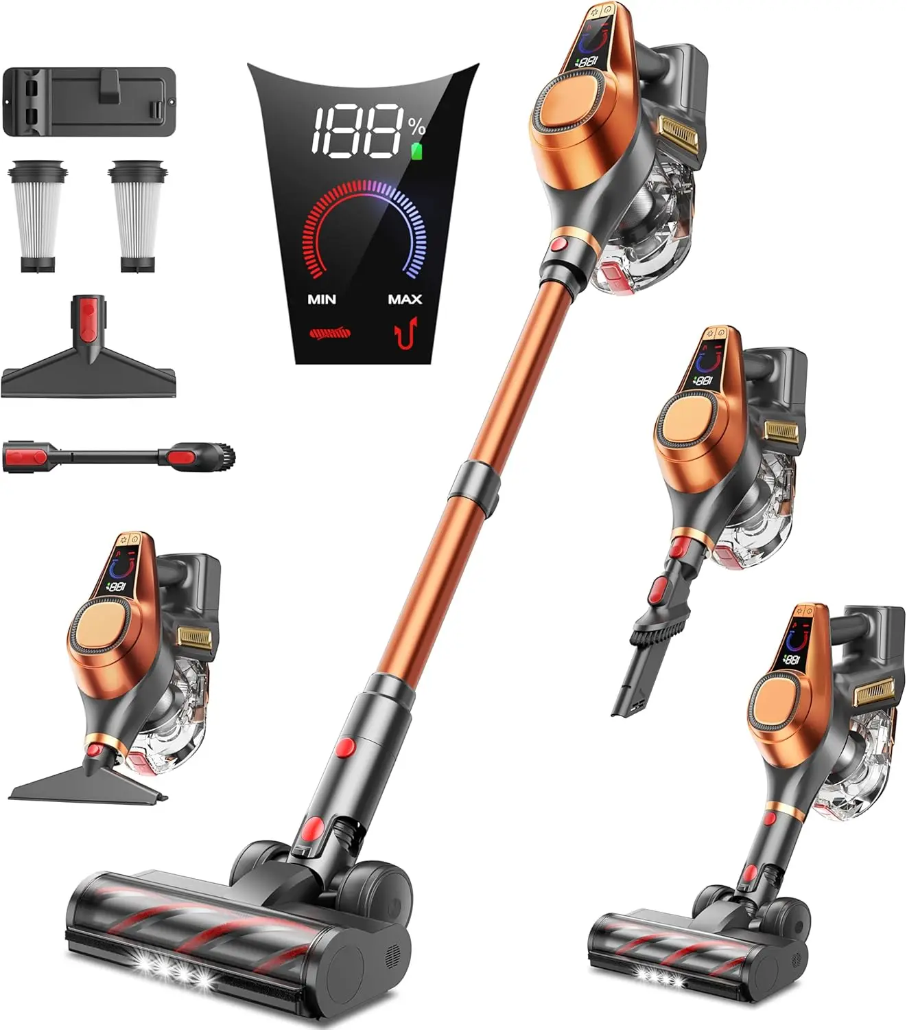 Cordless Vacuum Cleaner 650W 55KPA 70Mins Powerful Vacuum Cleaners for Home, 1.6L Dust Cup, LED Display, Anti-Tangle Self-Standi
Cordless Vacuum Cleaner 650W 55KPA 70Mins Powerful Vacuum Cleaners for Home, 1.6L Dust Cup, LED Display, Anti-Tangle Self-Standi