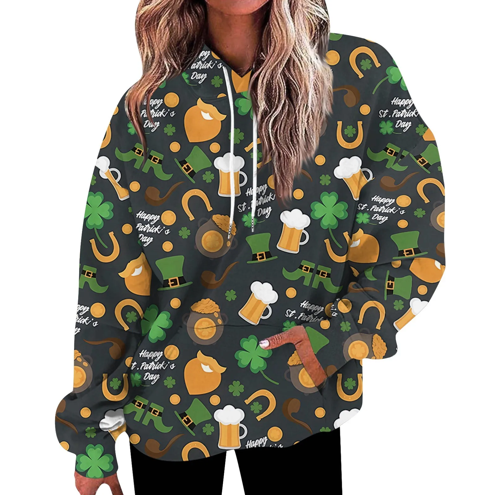 Women's Daily Hoodies Versatile Casual Sweatshirts St. Patrick's Day Graphic Long Sleeve Clovers Printed Pullover Tops
Women's Daily Hoodies Versatile Casual Sweatshirts St. Patrick's Day Graphic Long Sleeve Clovers Printed Pullover Tops