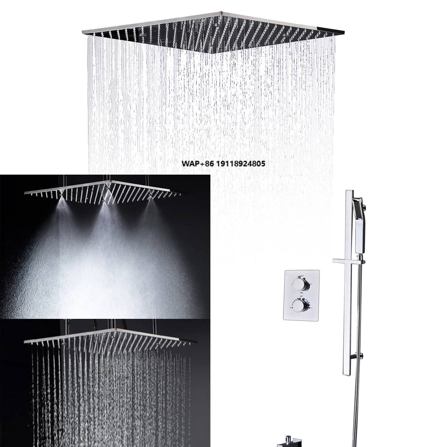 495X495MM Big Bathroom Accessories Thermostatic Rainfall Head Shower Set with Hand Shower
495X495MM Big Bathroom Accessories Thermostatic Rainfall Head Shower Set with Hand Shower