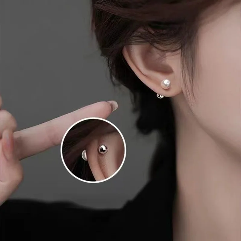925 Sterling Silver 4/6/8MM Pearl Bead Screw 14K Gold Stud Earrings For Women Party Classic Fine Jewelry Elegant Accessories
925 Sterling Silver 4/6/8MM Pearl Bead Screw 14K Gold Stud Earrings For Women Party Classic Fine Jewelry Elegant Accessories