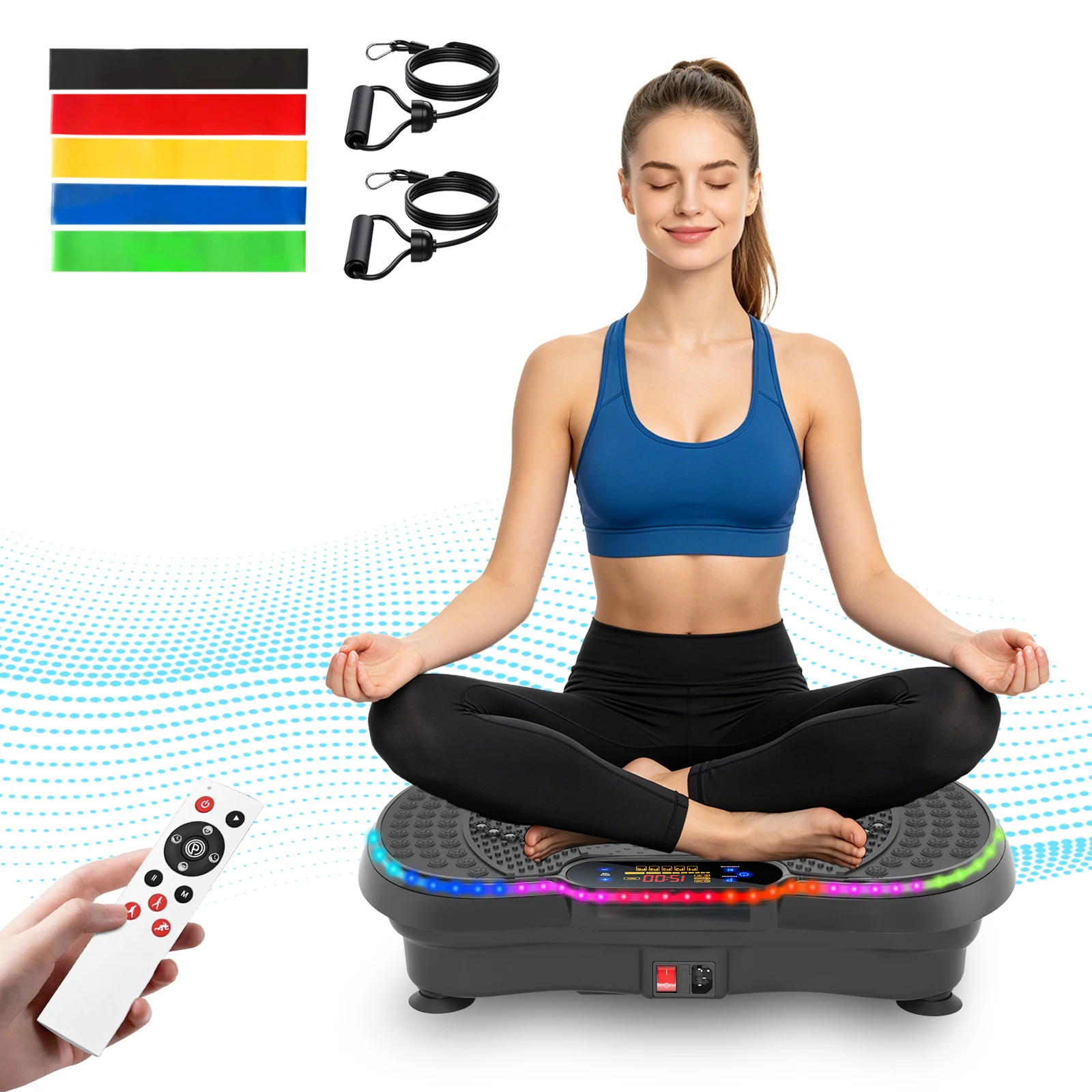 Smart Vibration Plate Exercise Machine With LED Light Strip Deep Muscle Full Body Workout Fitness Platform with 200 Adjustable Speed Levels 10 Training Modes for Weight Loss Toning & Relaxation
Smart Vibration Plate Exercise Machine With LED Light Strip Deep Muscle Full Body Workout Fitness Platform with 200 Adjustable Speed Levels 10 Training Modes for Weight Loss Toning & Relaxation