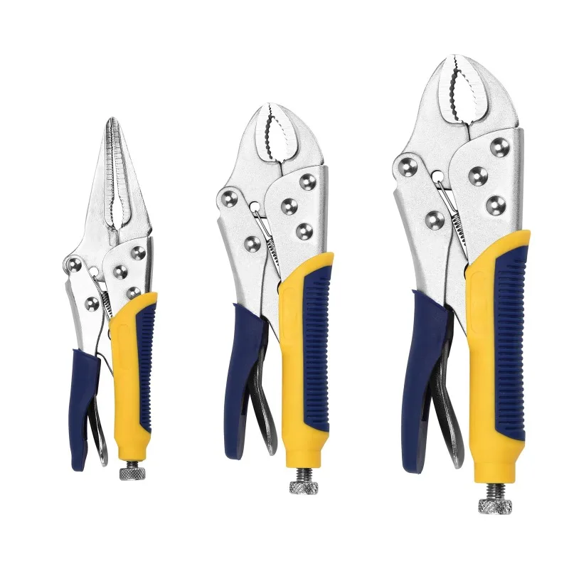 3-piece Locking Pliers Set, 10-inch Curved Jaw, 7-inch Curved Jaw and 6-1/2-inch Straight Jaw
3-piece Locking Pliers Set, 10-inch Curved Jaw, 7-inch Curved Jaw and 6-1/2-inch Straight Jaw