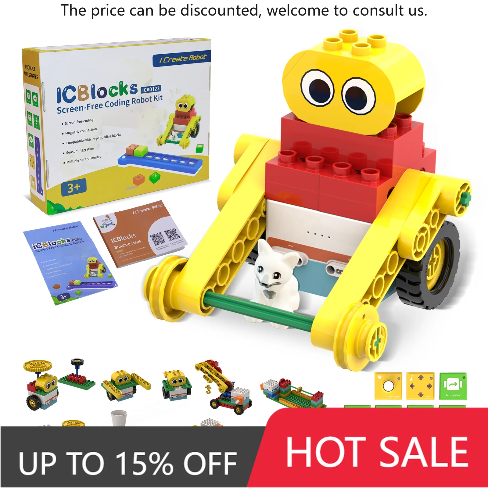 ICBlocks Screen-Free Coding Robot Kit For Kids 3-6, STEM Smart Block Toy, Preschool Educational Robotics Set
ICBlocks Screen-Free Coding Robot Kit For Kids 3-6, STEM Smart Block Toy, Preschool Educational Robotics Set