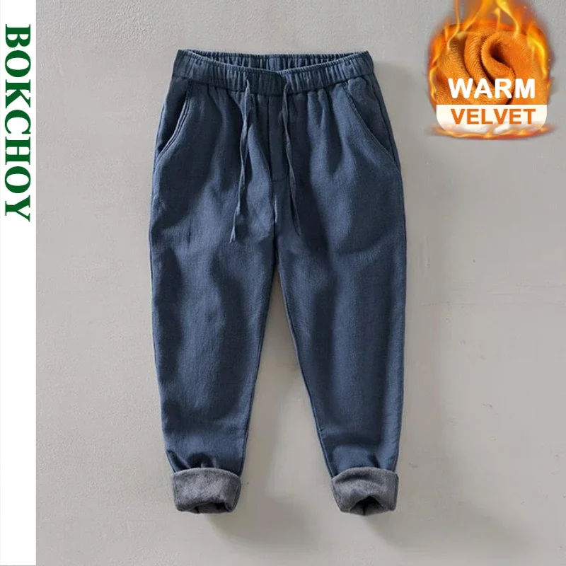 Winter New Vintage Casual Warm Velvet Ramie Cotton Pants for Men Clothing Elastic Waist Pants Retro Trousers BL8234
Winter New Vintage Casual Warm Velvet Ramie Cotton Pants for Men Clothing Elastic Waist Pants Retro Trousers BL8234
