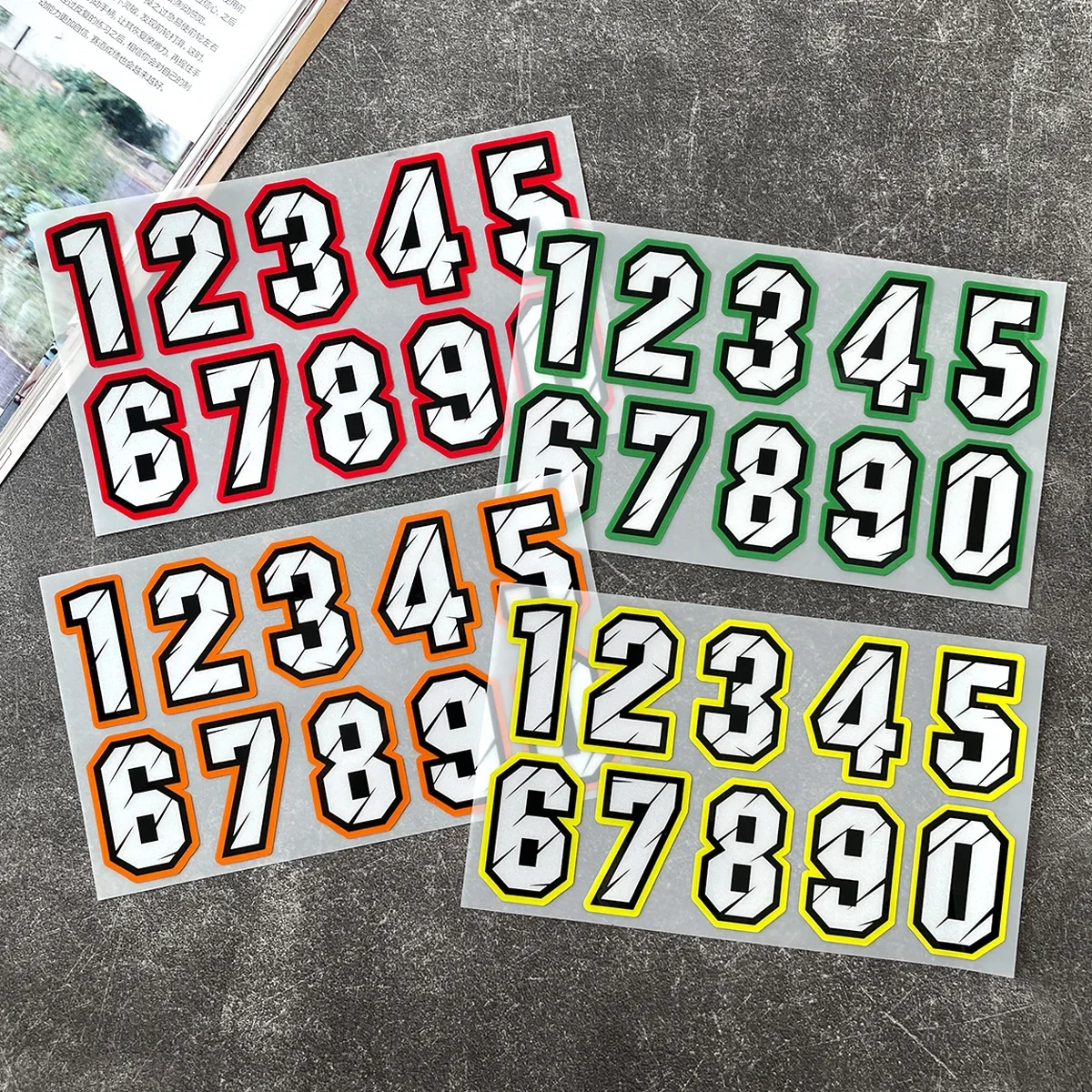 Racing 0123456789 Number Reflective Decals Self Adhesive Stickers Fit Moto Fuel Tank Helmet Windshield Body Styling Parts
Racing 0123456789 Number Reflective Decals Self Adhesive Stickers Fit Moto Fuel Tank Helmet Windshield Body Styling Parts