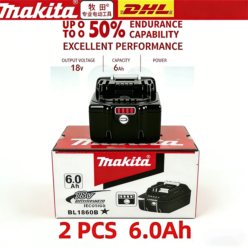 Makita 6000mAh 6Ah Lithium Battery Replacement for 18V Tools Compatible with BL1830B BL1850B BL1850 BL1840 BL1860 BL181
Makita 6000mAh 6Ah Lithium Battery Replacement for 18V Tools Compatible with BL1830B BL1850B BL1850 BL1840 BL1860 BL181