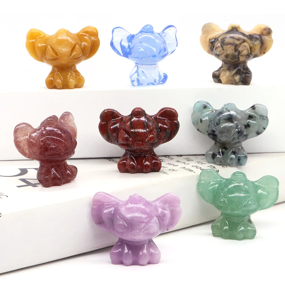 30mm Cute Mini Little Monster Statue Natural Stone Crystal Hand Carved Healing Animal Figurine Gem Craft Homes Decoration Gifts
30mm Cute Mini Little Monster Statue Natural Stone Crystal Hand Carved Healing Animal Figurine Gem Craft Homes Decoration Gifts