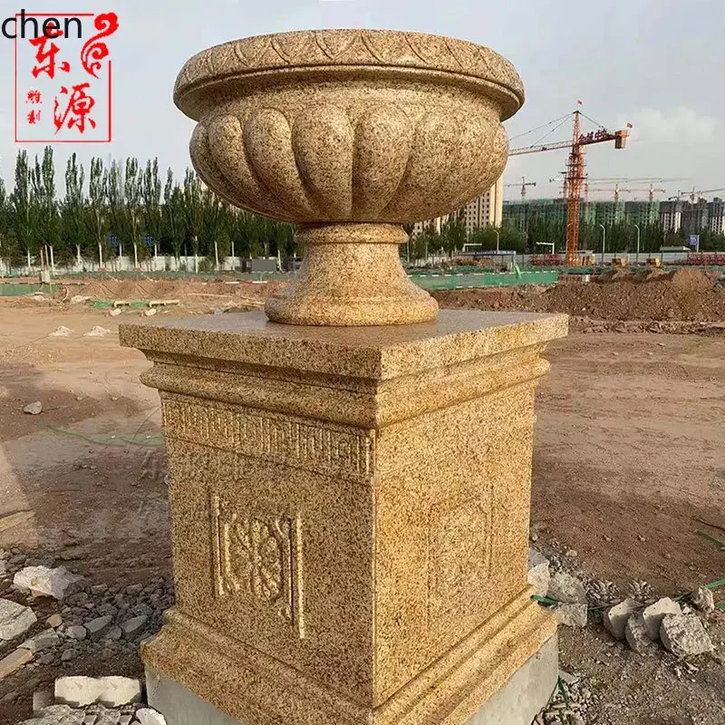 HYS stone carving flower pot yellow rust stone marble flower pot courtyard garden sculpture ornament decor
HYS stone carving flower pot yellow rust stone marble flower pot courtyard garden sculpture ornament decor