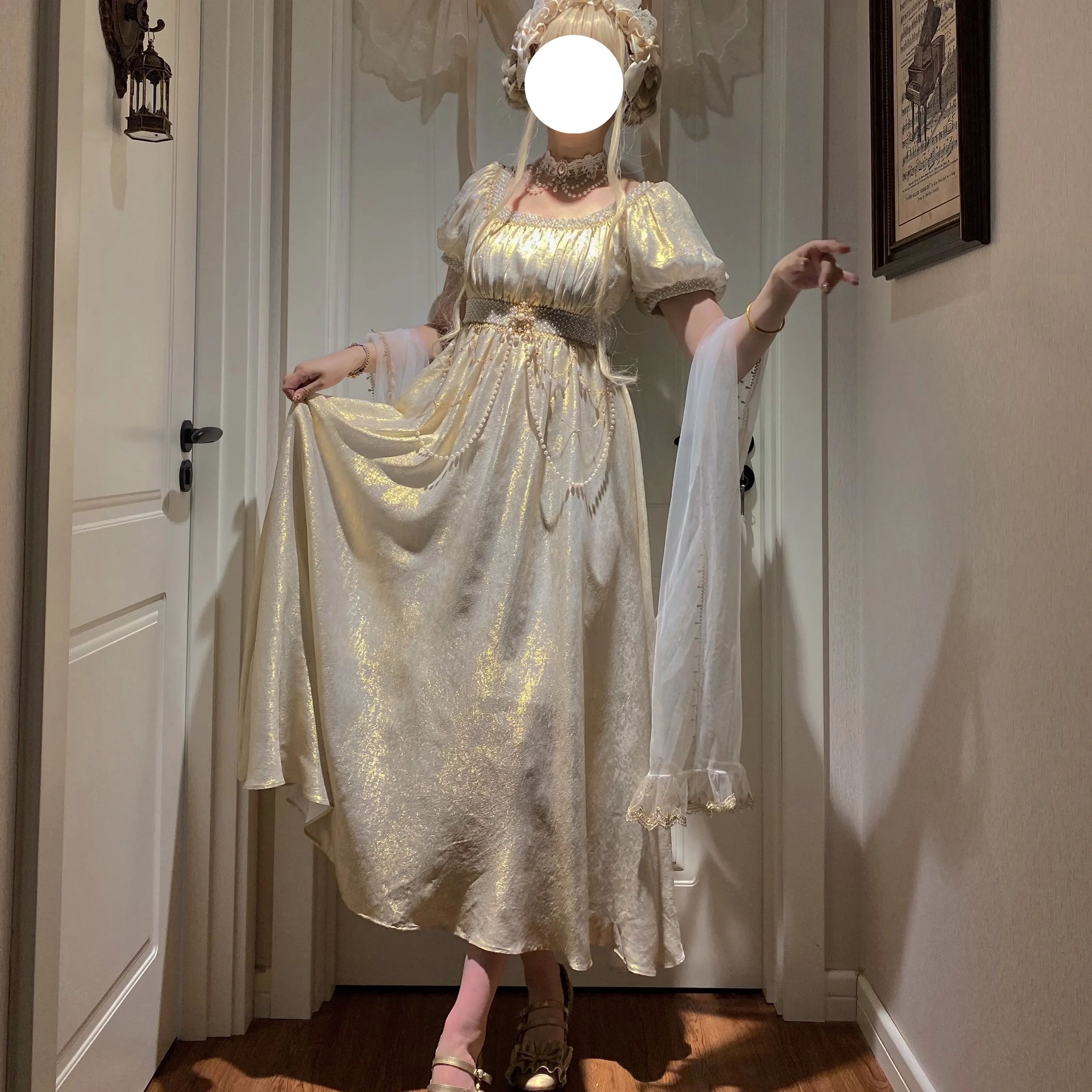Original "moonlight Amber" French Court Lolita Dress Vintage Beaded Empire Waist Gown With Shawl Sweet Lolita Dress
Original "moonlight Amber" French Court Lolita Dress Vintage Beaded Empire Waist Gown With Shawl Sweet Lolita Dress