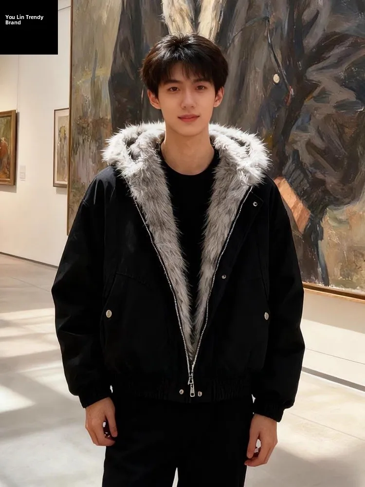 Американский ретро-пальто-куртка с меховым воротником для мужчин, зимнее теплое хлопковое пальто, молодежный повседневный стиль, на молнии
Американский ретро-пальто-куртка с меховым воротником для мужчин, зимнее теплое хлопковое пальто, молодежный повседневный стиль, на молнии