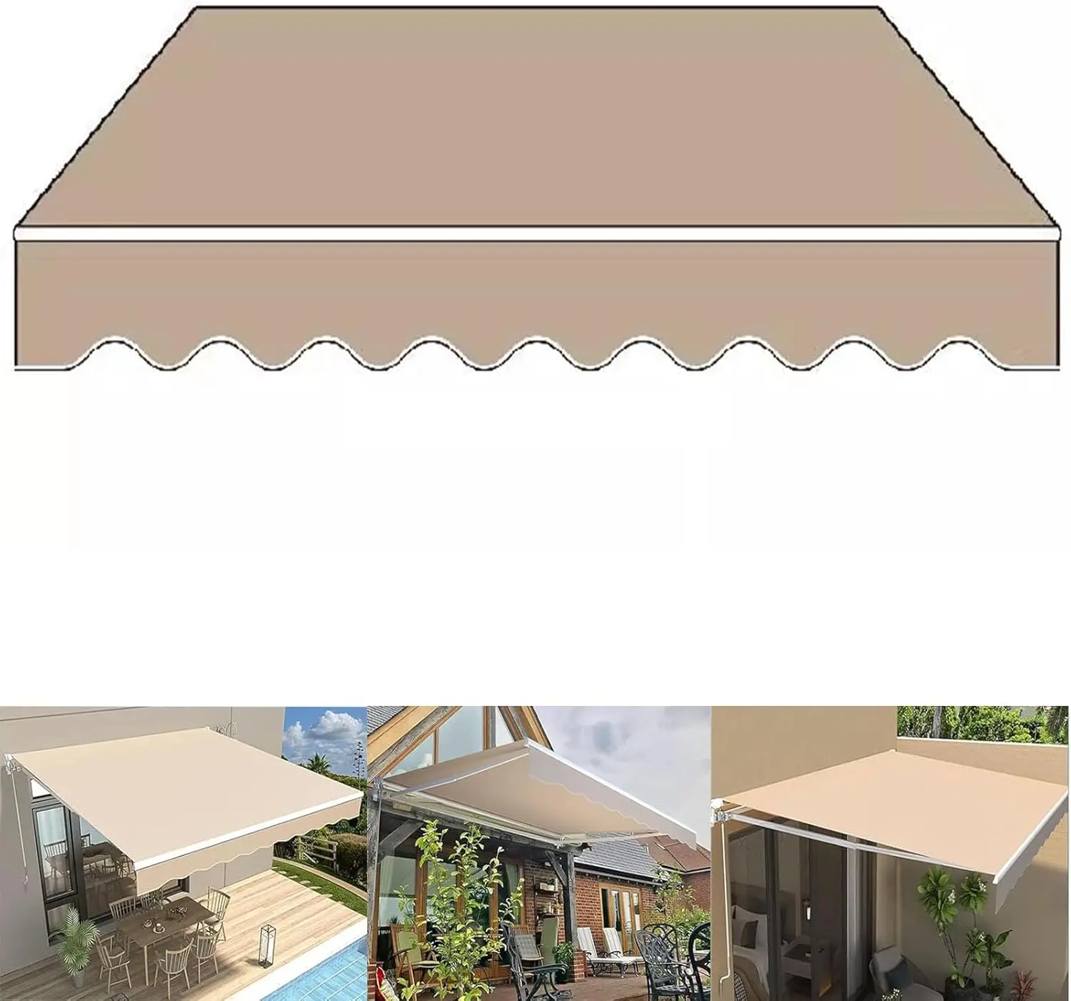 Retractable Patio Awning Replacement Fabric (Fabric Only) Exterior Sun Shade Deck Window Cover Sunshade Canopy Cloth Waterproof
Retractable Patio Awning Replacement Fabric (Fabric Only) Exterior Sun Shade Deck Window Cover Sunshade Canopy Cloth Waterproof