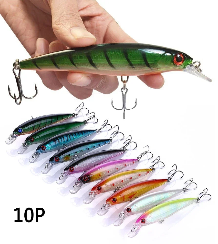 Laser Minnow Fishing Lure 11CM/13.5G Set Artificial Wobbler Topwater Bait Pesca Hard Crankbait Tackle for Bass 10/8/5/3/1Pcs
Laser Minnow Fishing Lure 11CM/13.5G Set Artificial Wobbler Topwater Bait Pesca Hard Crankbait Tackle for Bass 10/8/5/3/1Pcs