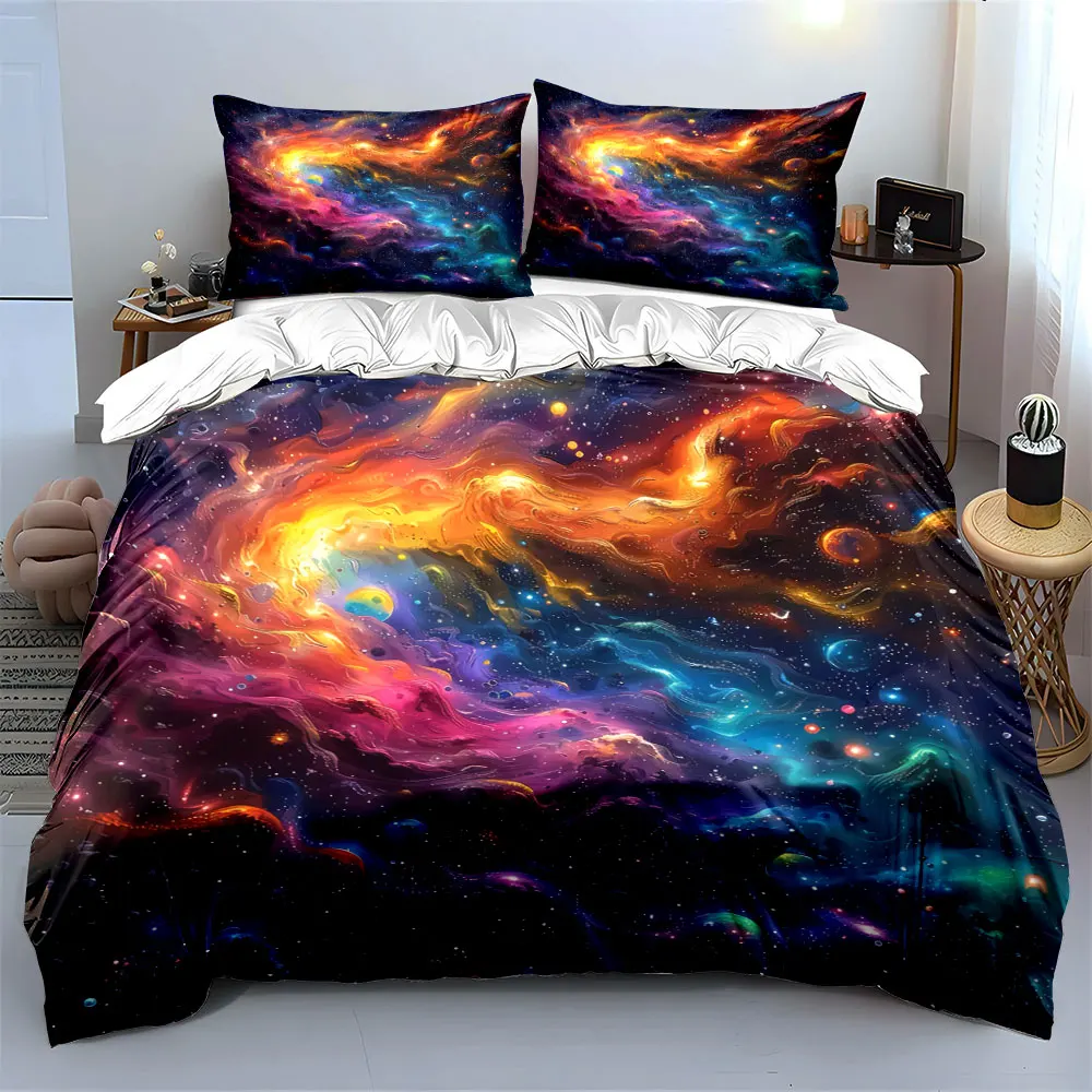 "Colorful Galaxy Art Decor Set" Bedding Set with 1 Duvet Cover 2 Pillowcases Single Double King Queen, Gift
"Colorful Galaxy Art Decor Set" Bedding Set with 1 Duvet Cover 2 Pillowcases Single Double King Queen, Gift