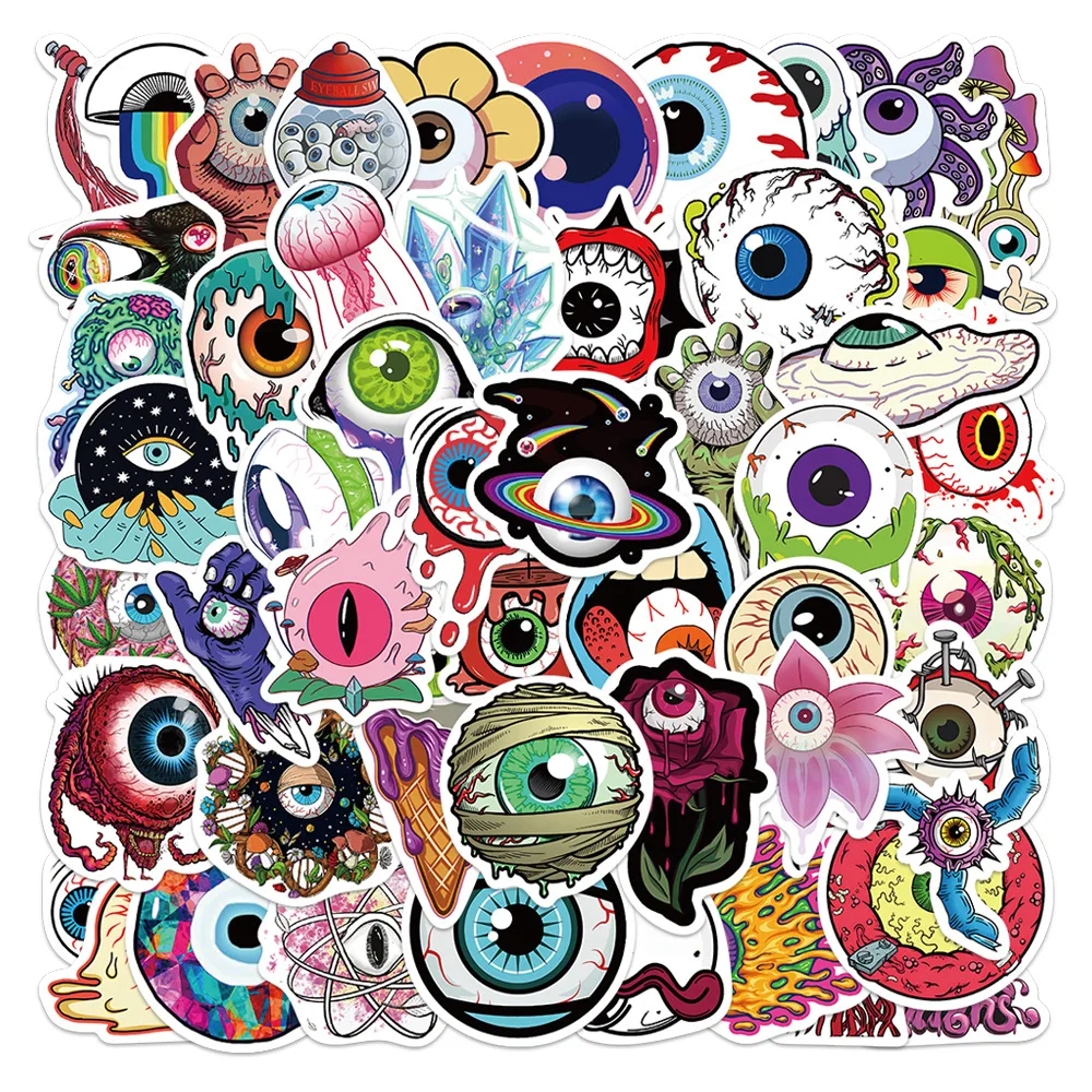 52Pcs Cartoon Horror Eyes Stickers Waterproof Decals DIY Motorcycle Skateboard Laptop Car Funny Vinyl Cool Sticker
52Pcs Cartoon Horror Eyes Stickers Waterproof Decals DIY Motorcycle Skateboard Laptop Car Funny Vinyl Cool Sticker