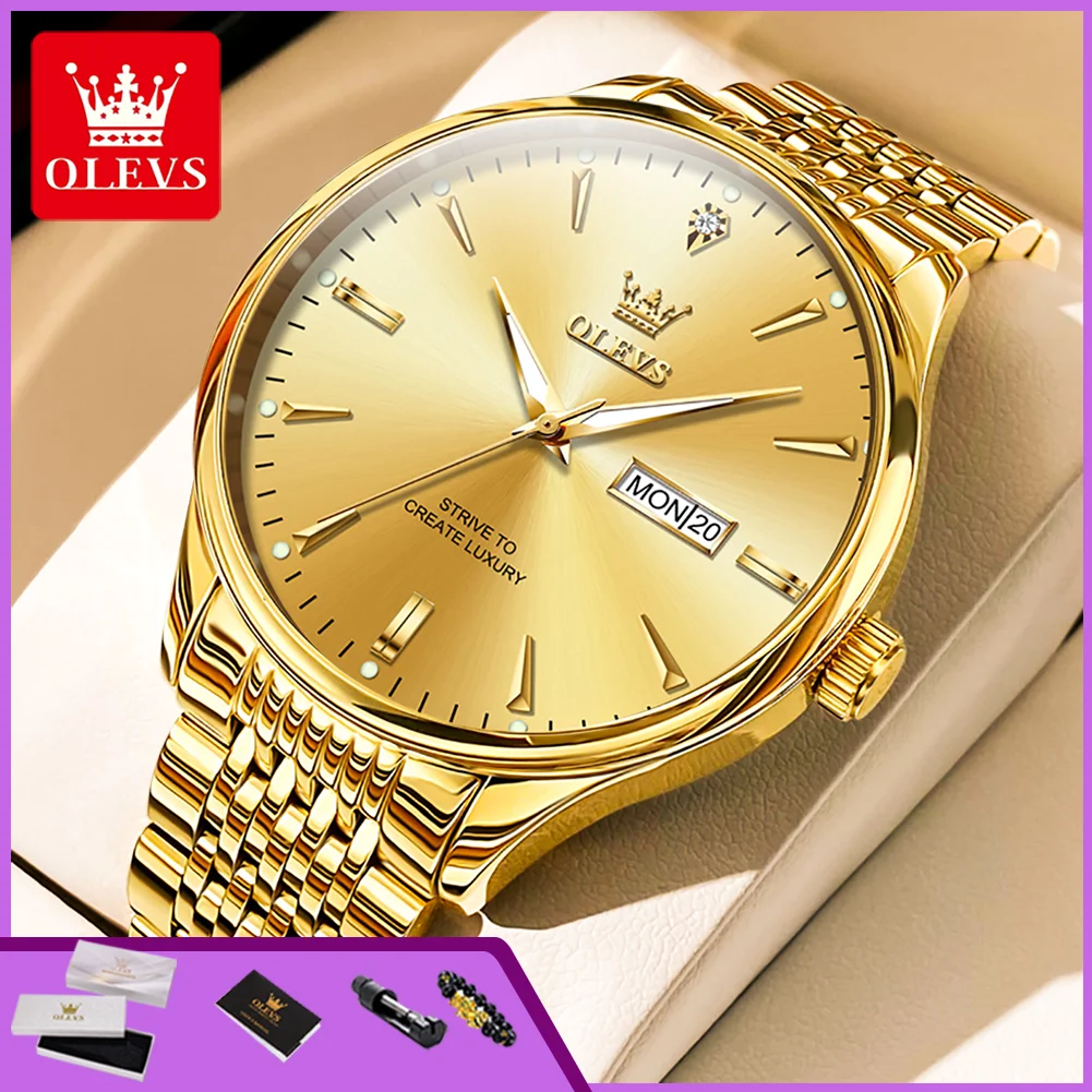 OLEVS 2929 Luxury Brand Man Watch Dual Calendar Week Luminous Waterproof Business Men's Quartz Watch Fashion Simple Wristwatches
OLEVS 2929 Luxury Brand Man Watch Dual Calendar Week Luminous Waterproof Business Men's Quartz Watch Fashion Simple Wristwatches