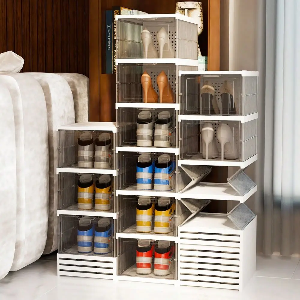 6Layer Transparent Folding Shoe Rack, MultiFunctional White Transparent Shoe Box, DustProof And Ventilated LargeSized Stackable
6Layer Transparent Folding Shoe Rack, MultiFunctional White Transparent Shoe Box, DustProof And Ventilated LargeSized Stackable