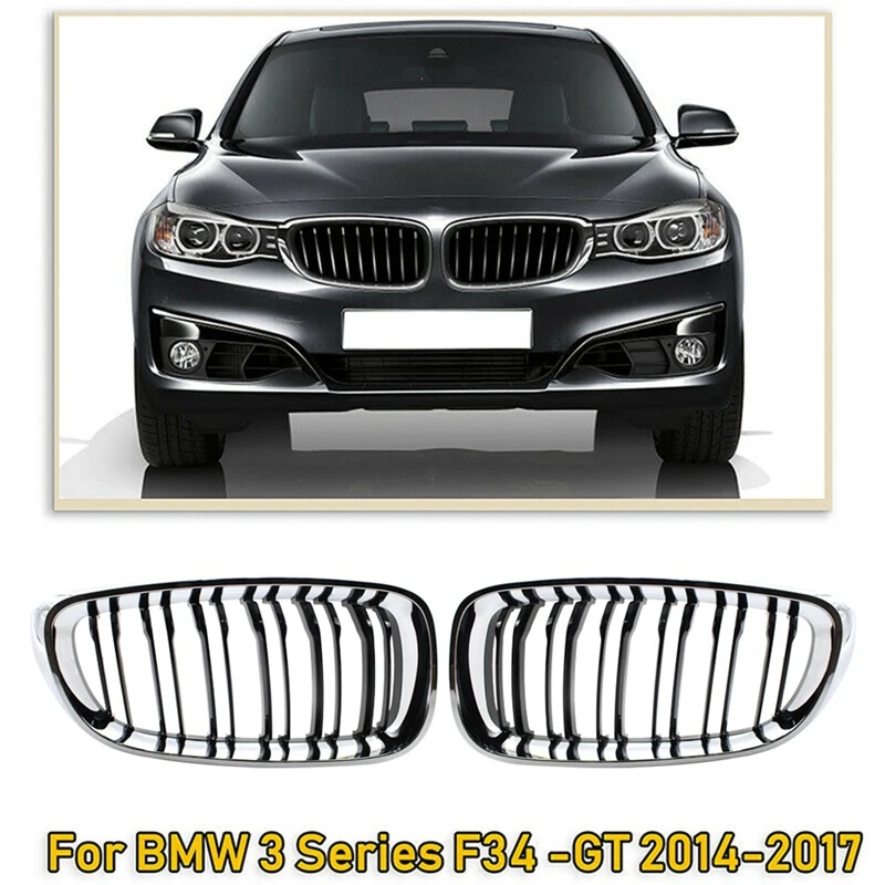 Front Kidney Grill Double Slats Chrome Silver Black Grille For-Bmw 3 Series Gt F34 2014-2017 320I 328I 335I Xdrive
Front Kidney Grill Double Slats Chrome Silver Black Grille For-Bmw 3 Series Gt F34 2014-2017 320I 328I 335I Xdrive