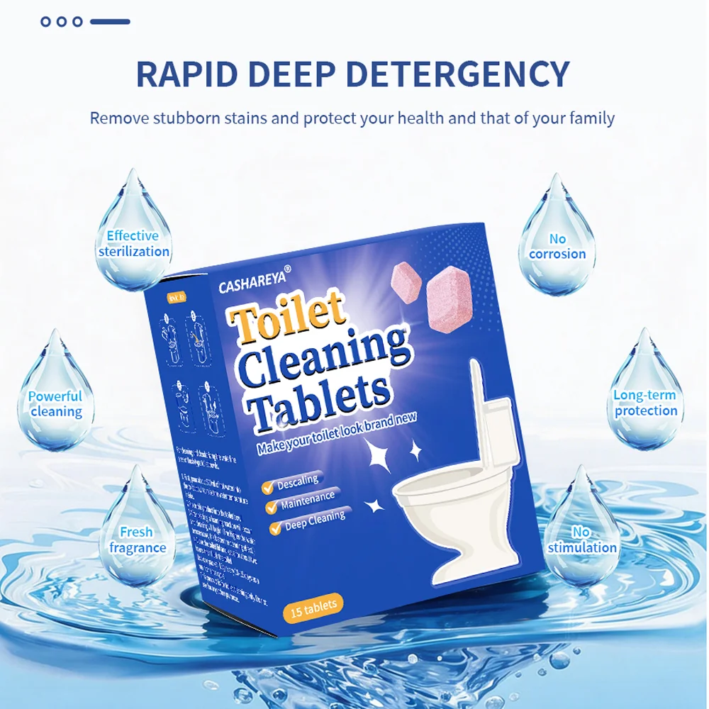 CASHAREYA Effervescent Toilet Cleaning Tablets 15/45/75 pcs Remove Urine Scale Limescale Yellow Dirt Deep Clean Deodorizer
CASHAREYA Effervescent Toilet Cleaning Tablets 15/45/75 pcs Remove Urine Scale Limescale Yellow Dirt Deep Clean Deodorizer