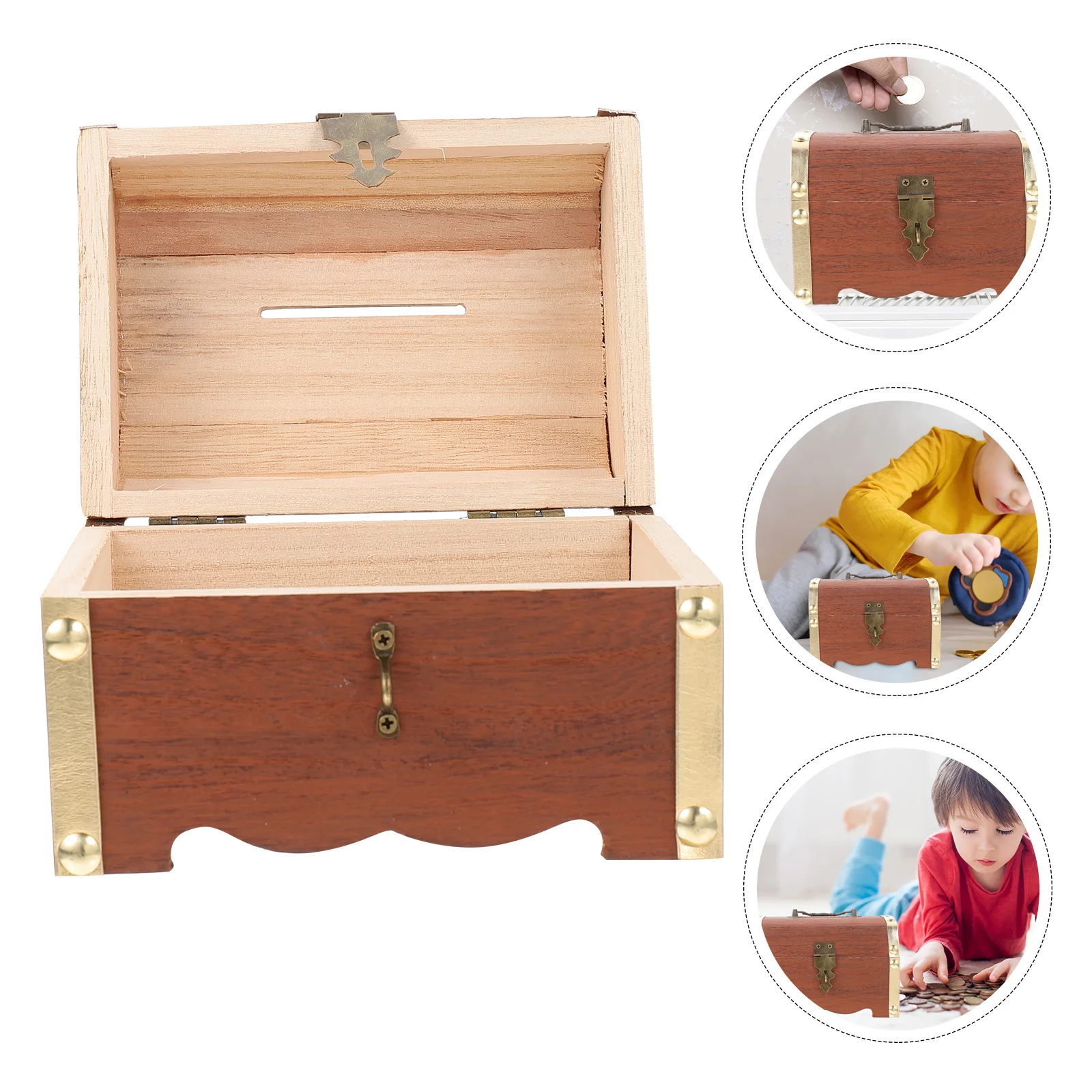 Vintage Wooden Money Bank Delicate Design Moisture Protection Table Decor Space-Saving Wooden Storage Box for Coins
Vintage Wooden Money Bank Delicate Design Moisture Protection Table Decor Space-Saving Wooden Storage Box for Coins