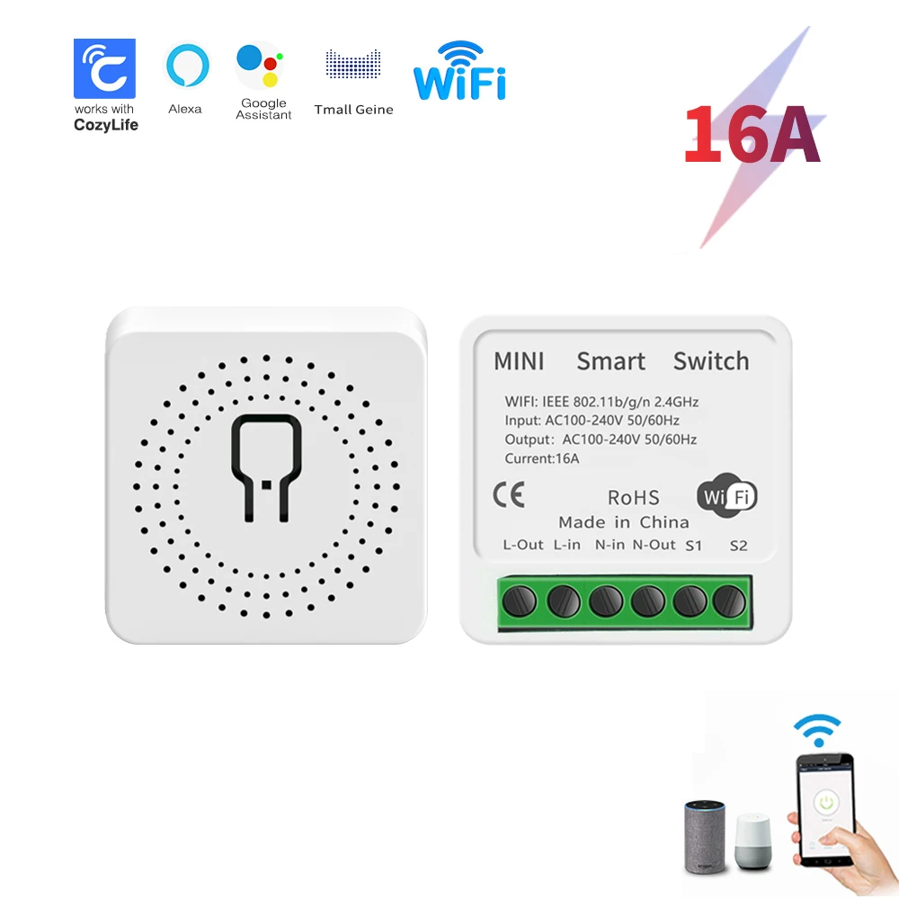 SIXWGH MiNi WiFi Smart Switch Cozylife App Remote Control Timer Home Improvement 2 way Relay Work with Google Home Aleax
SIXWGH MiNi WiFi Smart Switch Cozylife App Remote Control Timer Home Improvement 2 way Relay Work with Google Home Aleax