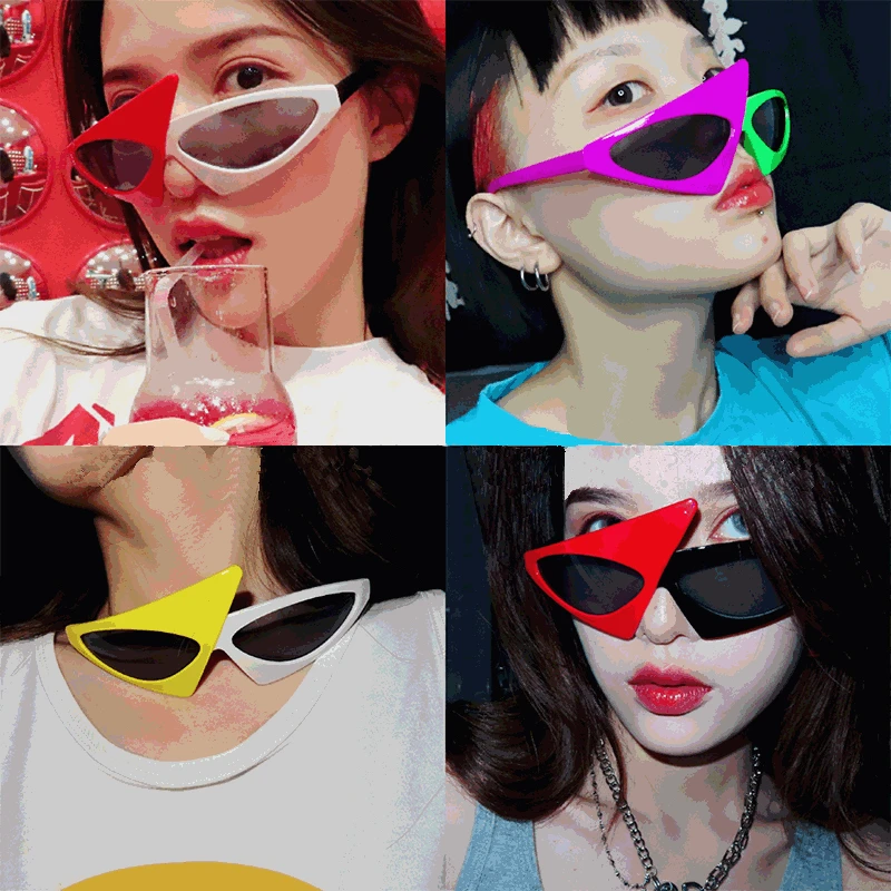 European and American Hip-hop Style Bar Green Red Triangle Glasses Fancy Party Punk Funny Decorative Festival Sunglasses
European and American Hip-hop Style Bar Green Red Triangle Glasses Fancy Party Punk Funny Decorative Festival Sunglasses