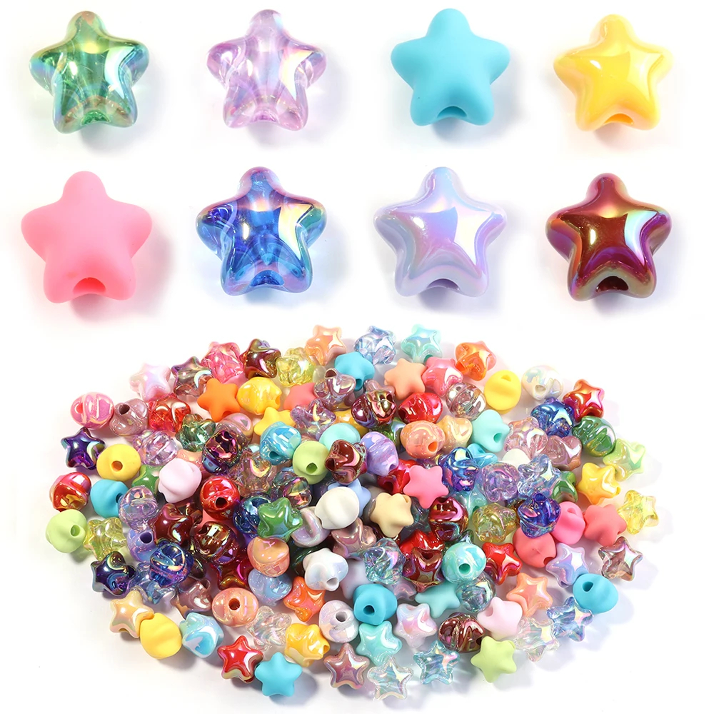 10-20pcs/lot Colorful Star Beads Pentagram Acrylic Spacer Beads For Jewelry Making DIY Bracelet Necklace Phone Chain Accessories
10-20pcs/lot Colorful Star Beads Pentagram Acrylic Spacer Beads For Jewelry Making DIY Bracelet Necklace Phone Chain Accessories