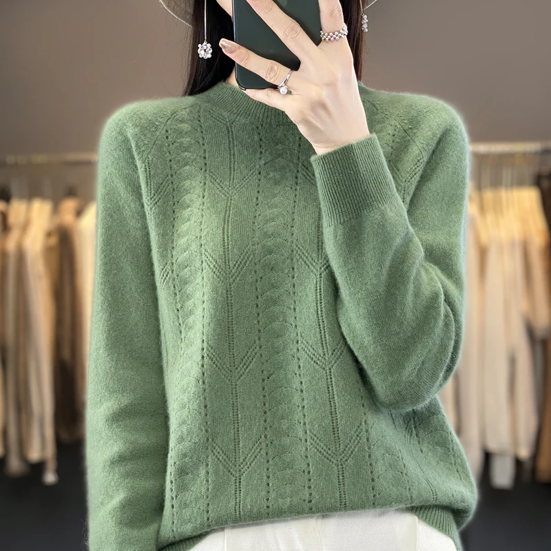 Autumn and Winter New Women's Sweater 100% Pure Wool O-Neck Knitted Pullover Korean Fashion Solid Color Women's Top
Autumn and Winter New Women's Sweater 100% Pure Wool O-Neck Knitted Pullover Korean Fashion Solid Color Women's Top