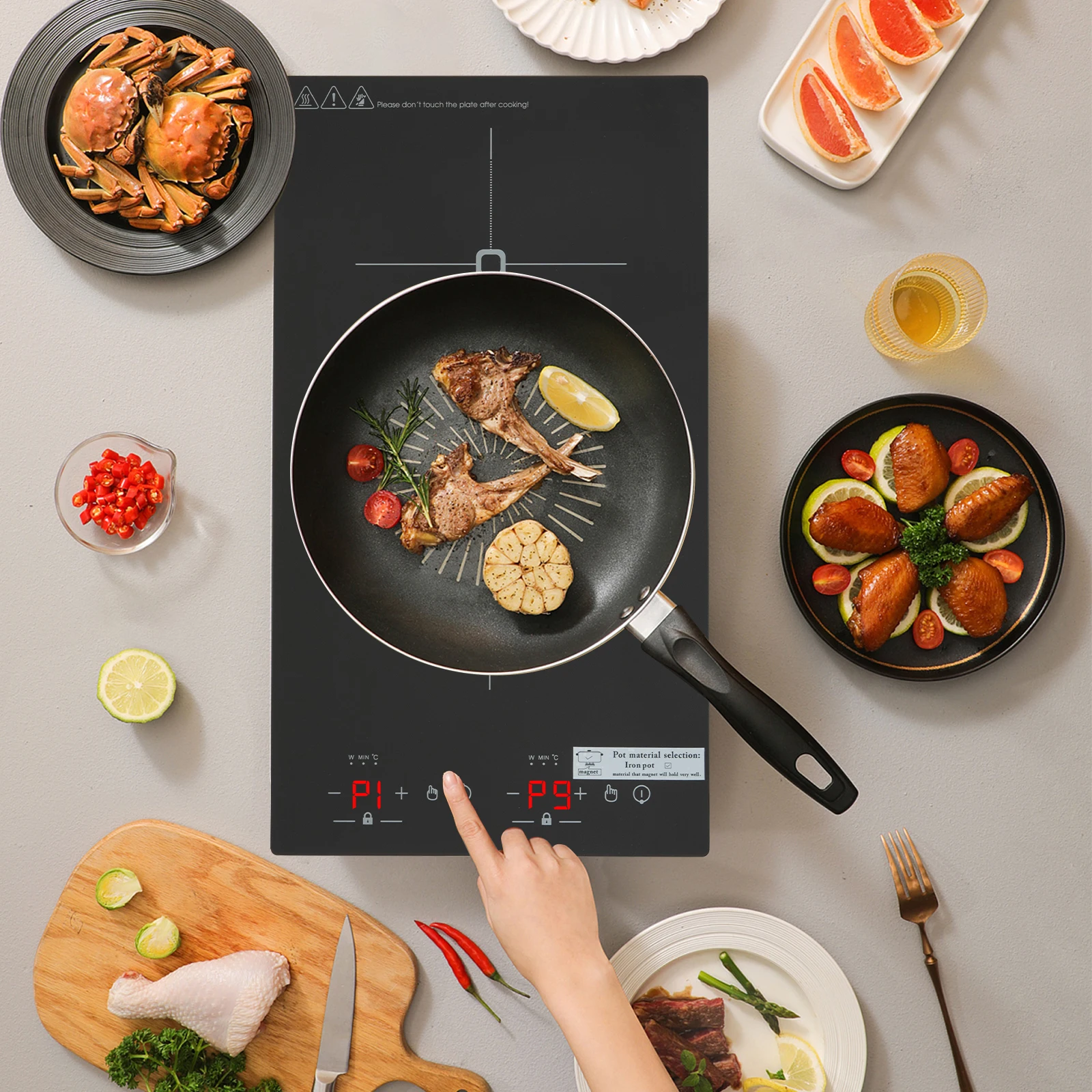 2300W Portable Double Induction Cooktop Electric Cooktop Induction Cooker Vertical Infrared Heat 1-120min Timing 80-240℃ 110V
2300W Portable Double Induction Cooktop Electric Cooktop Induction Cooker Vertical Infrared Heat 1-120min Timing 80-240℃ 110V