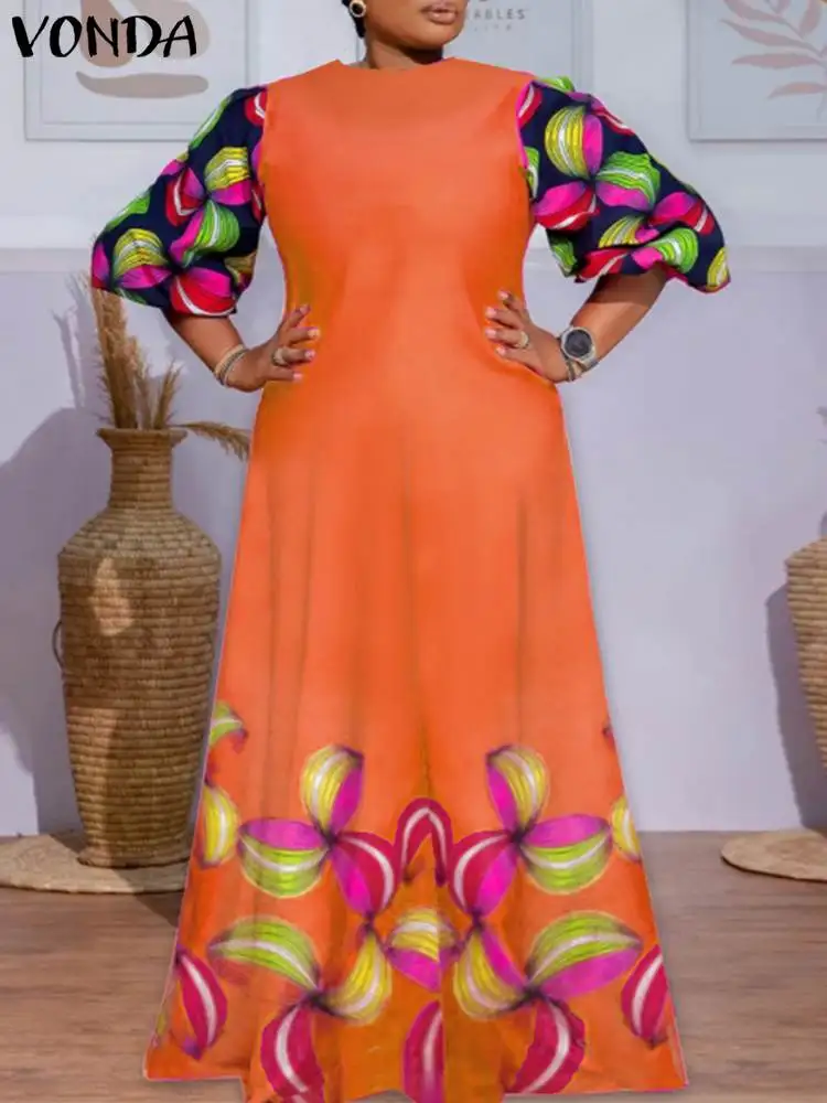 Plus Size 5XL VONDA Summer Sundress Women Printed Bohemian Maxi Dress O-Neck Casual Loose Long Lantern Sleeve Party Vestido
Plus Size 5XL VONDA Summer Sundress Women Printed Bohemian Maxi Dress O-Neck Casual Loose Long Lantern Sleeve Party Vestido