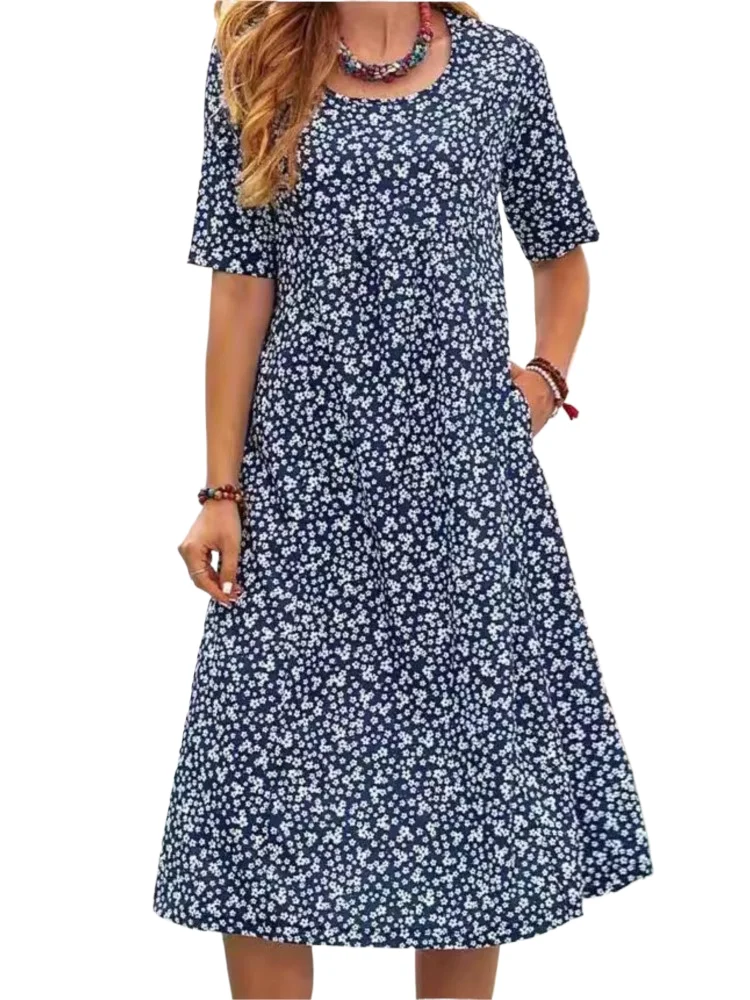 Casual Print Loose Dress For Women Fashion O Neck Short Sleeve Pullover Dresses Robe Femme Holiday Beach Skirt Womens Clothing
Casual Print Loose Dress For Women Fashion O Neck Short Sleeve Pullover Dresses Robe Femme Holiday Beach Skirt Womens Clothing